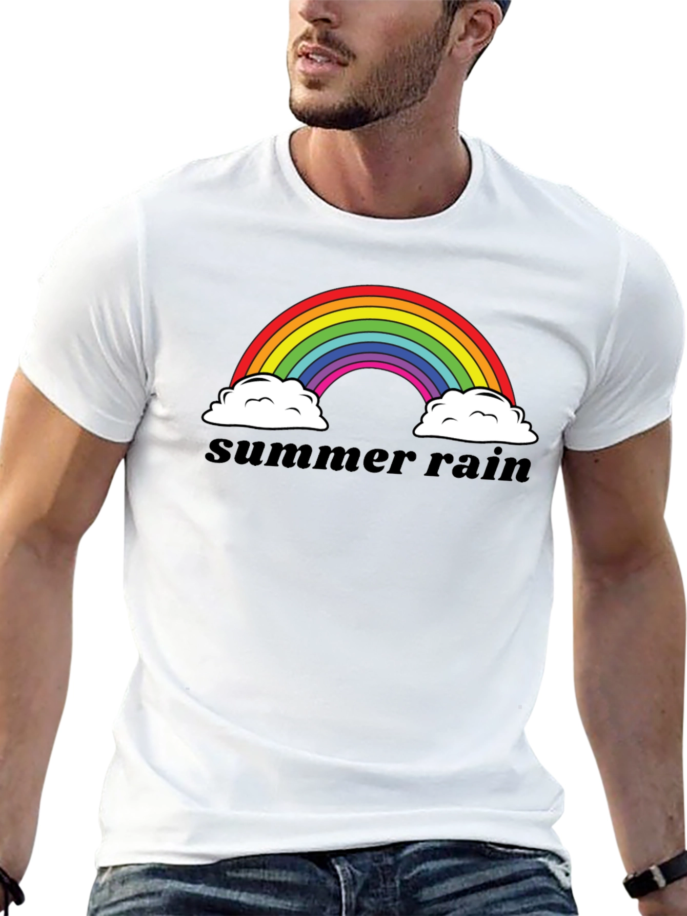 Summer Rain Rainbow Graphic T-Shirt
