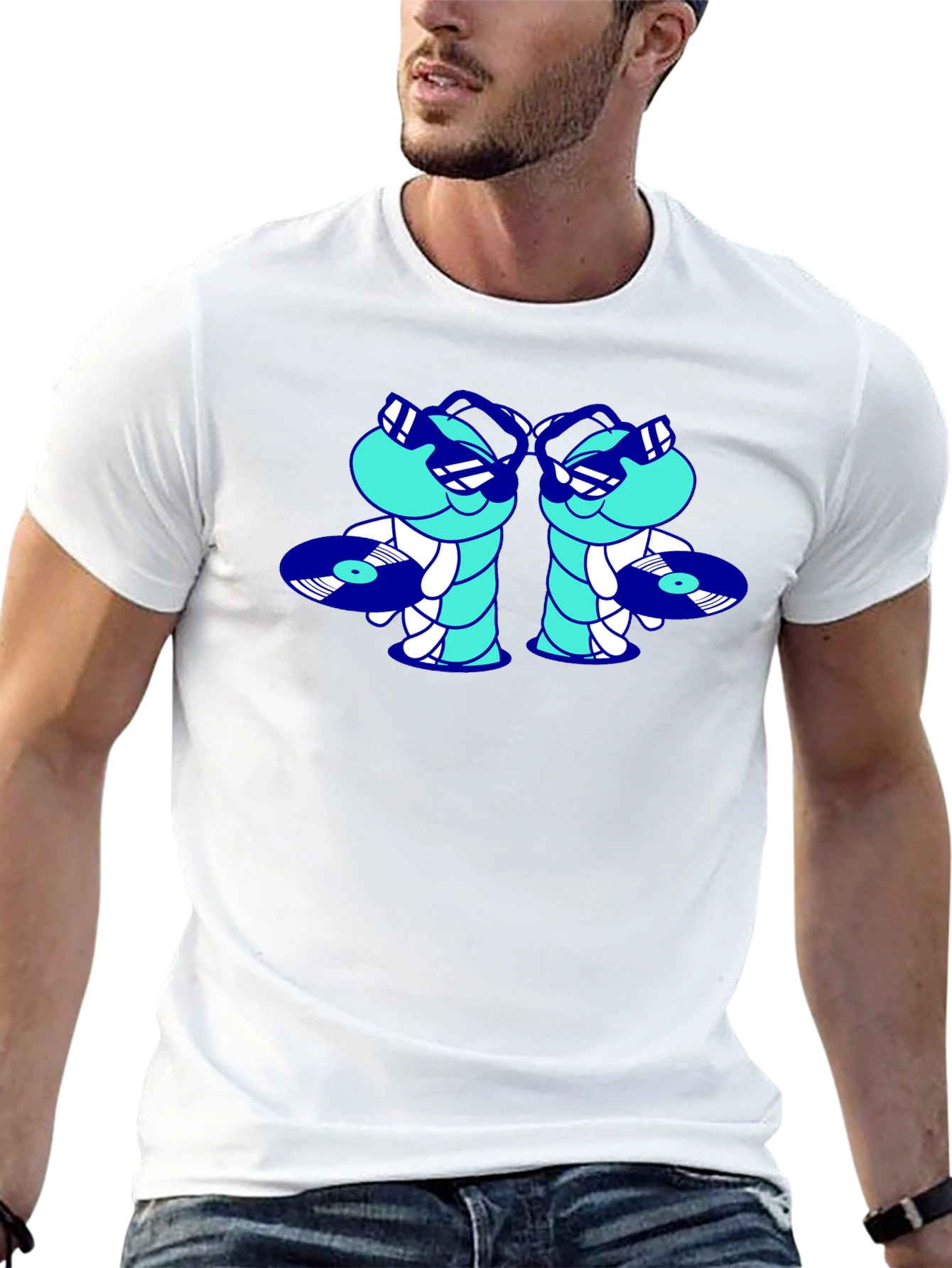 Cool DJ Worms Black T-Shirt