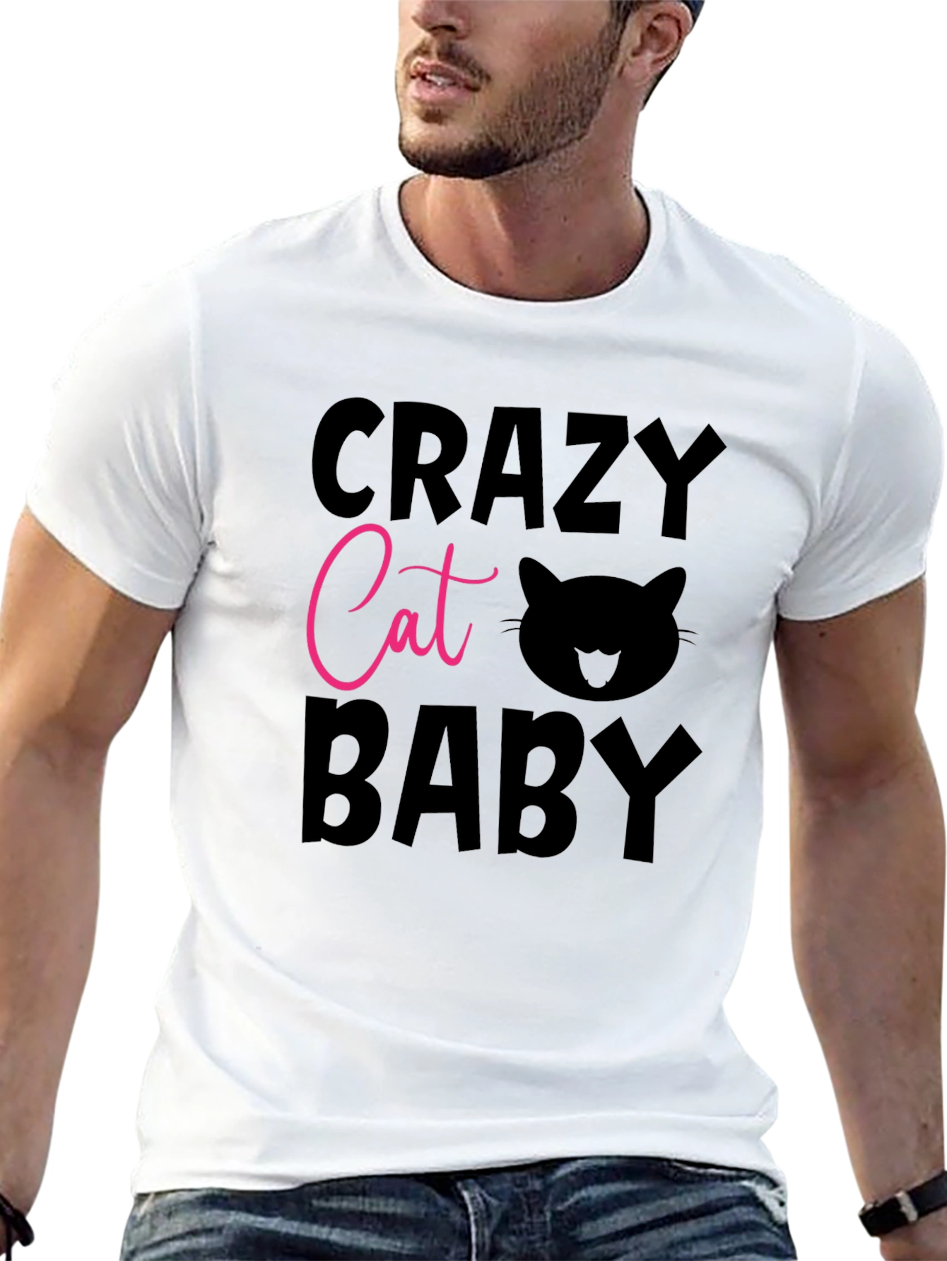 Crazy Cat Baby Graphic Tee - Black