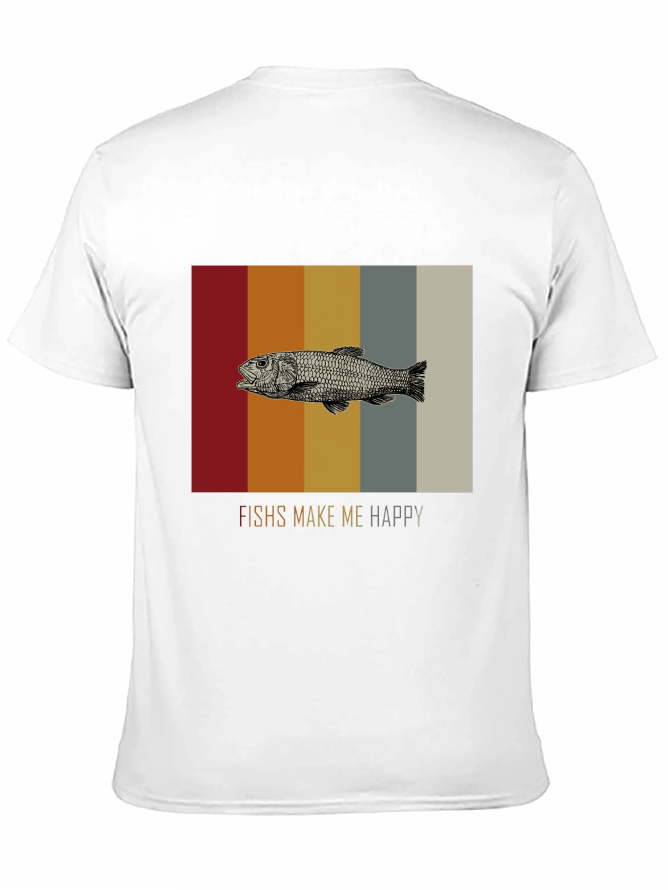 Fish Graphic Tee - Makes Me Happy Black T-Shirt