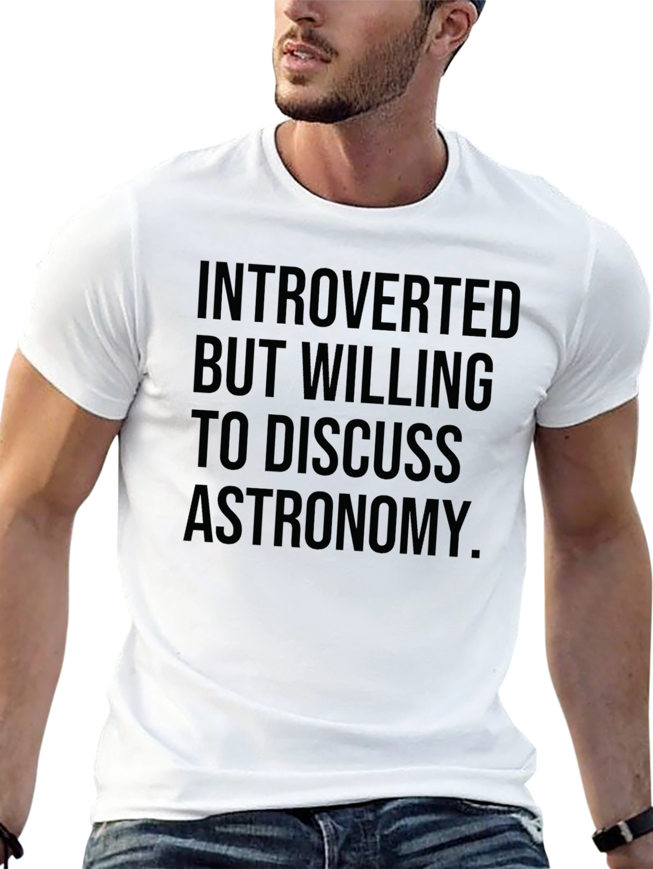 Introverted Astronomy Lover Black T-Shirt