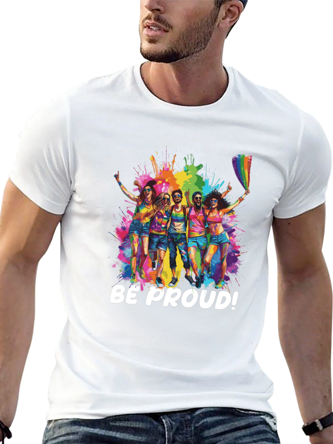 Be Proud Pride T-Shirt - Rainbow Celebration