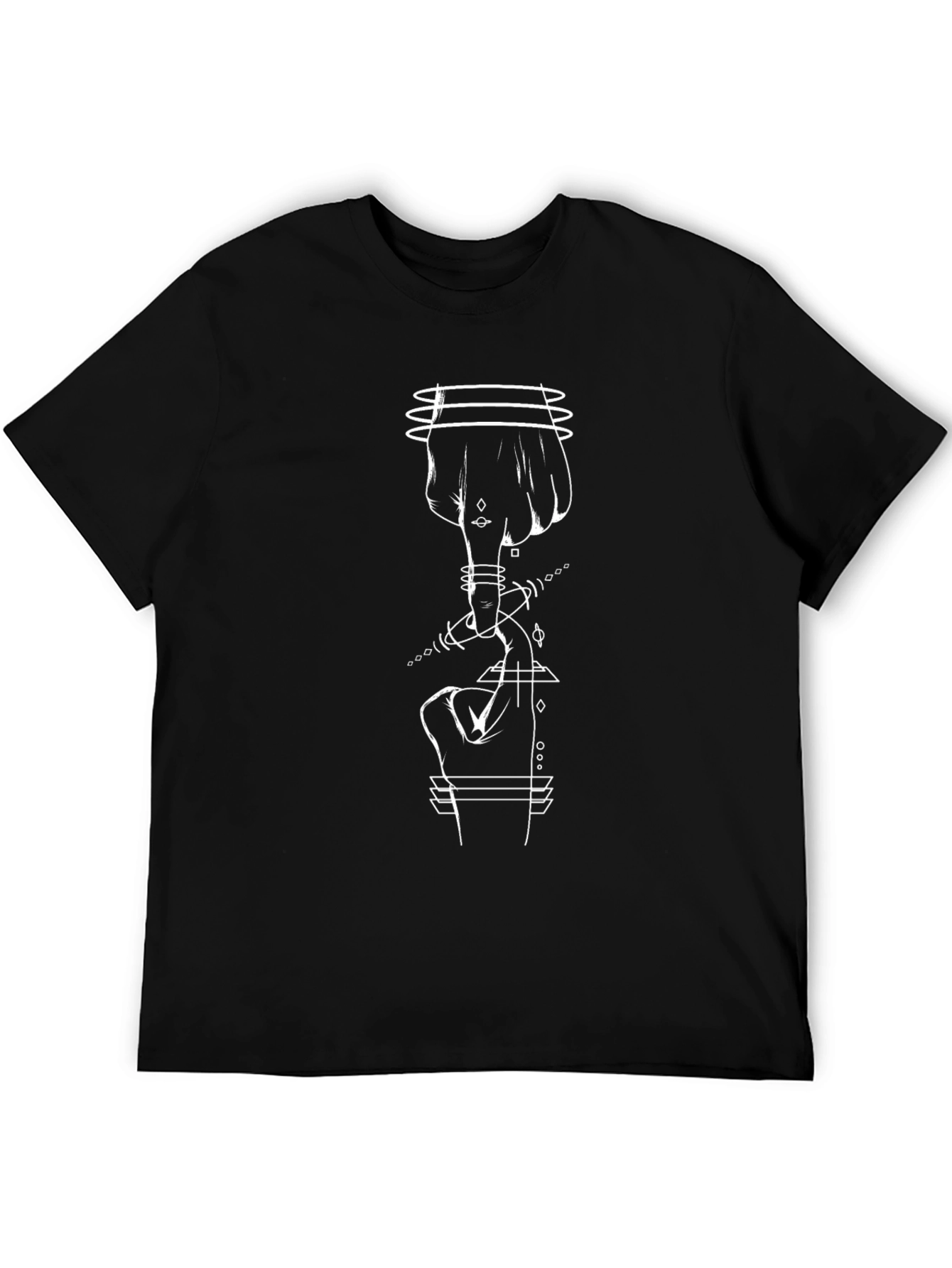 Abstract Hand Graphic Tee - Stylish Black T-Shirt