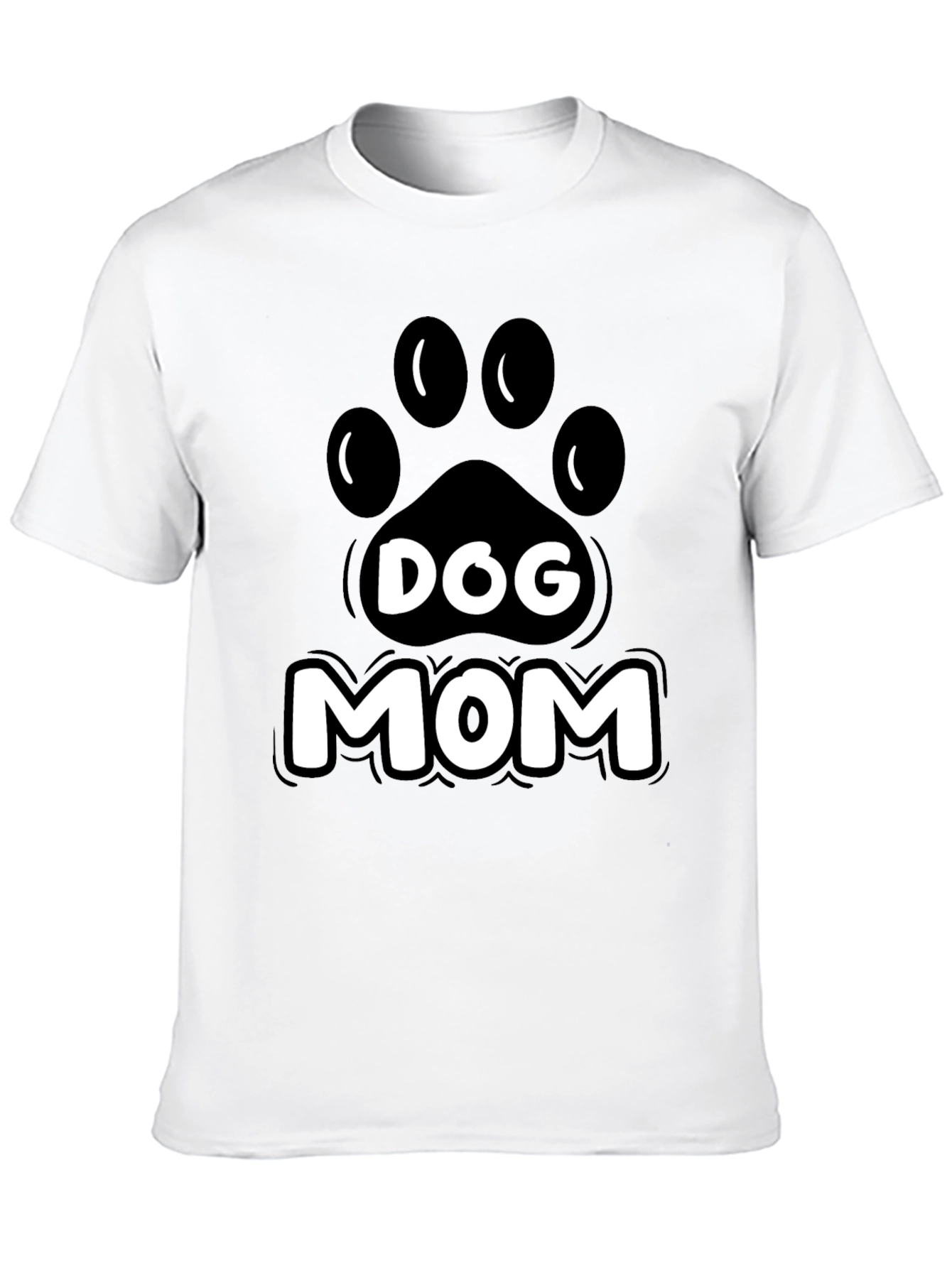 Dog Mom Graphic Tee - Paw Print Design