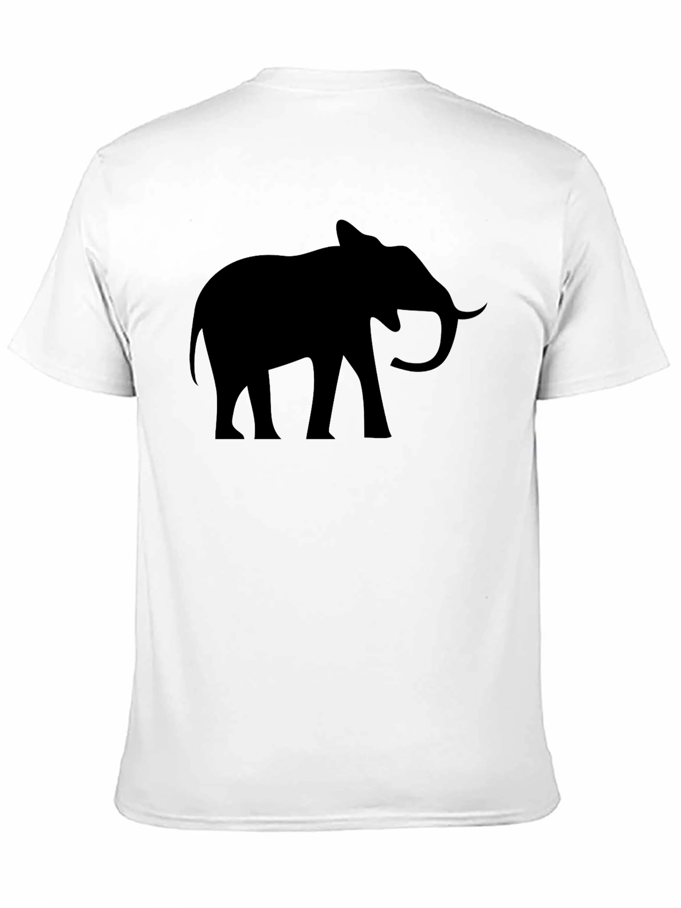 Elephant Silhouette Graphic Tee - Black