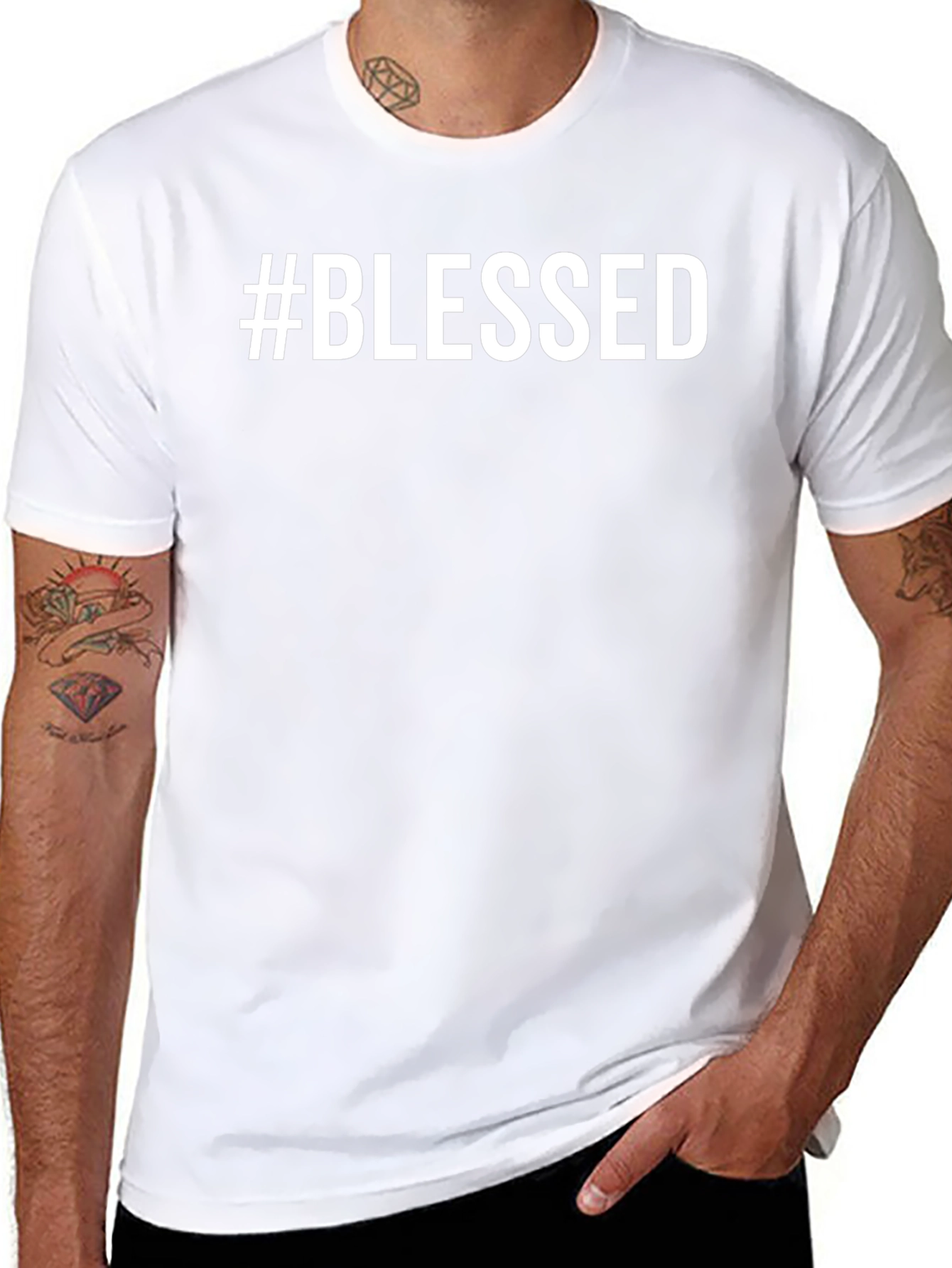 #BLESSED Black Graphic T-Shirt - Casual Style