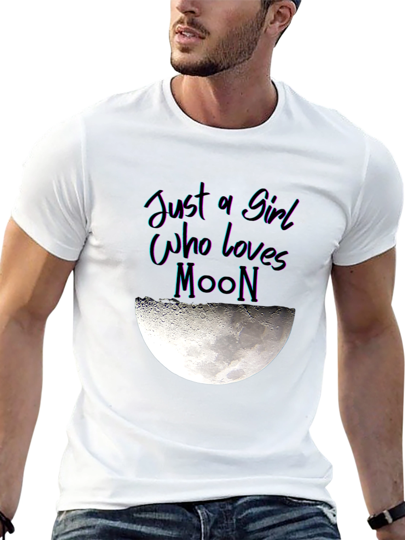 Just a Girl Who Loves Moon Graphic T-Shirt