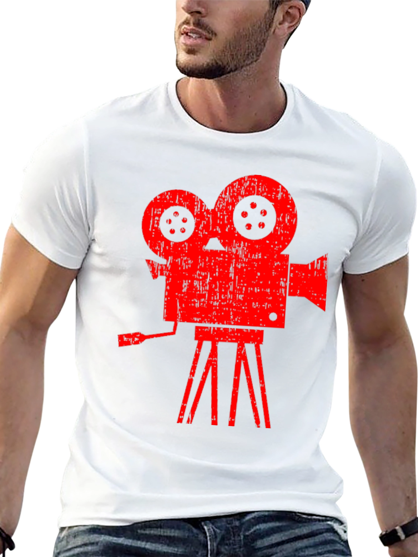 Retro Movie Camera Graphic T-Shirt