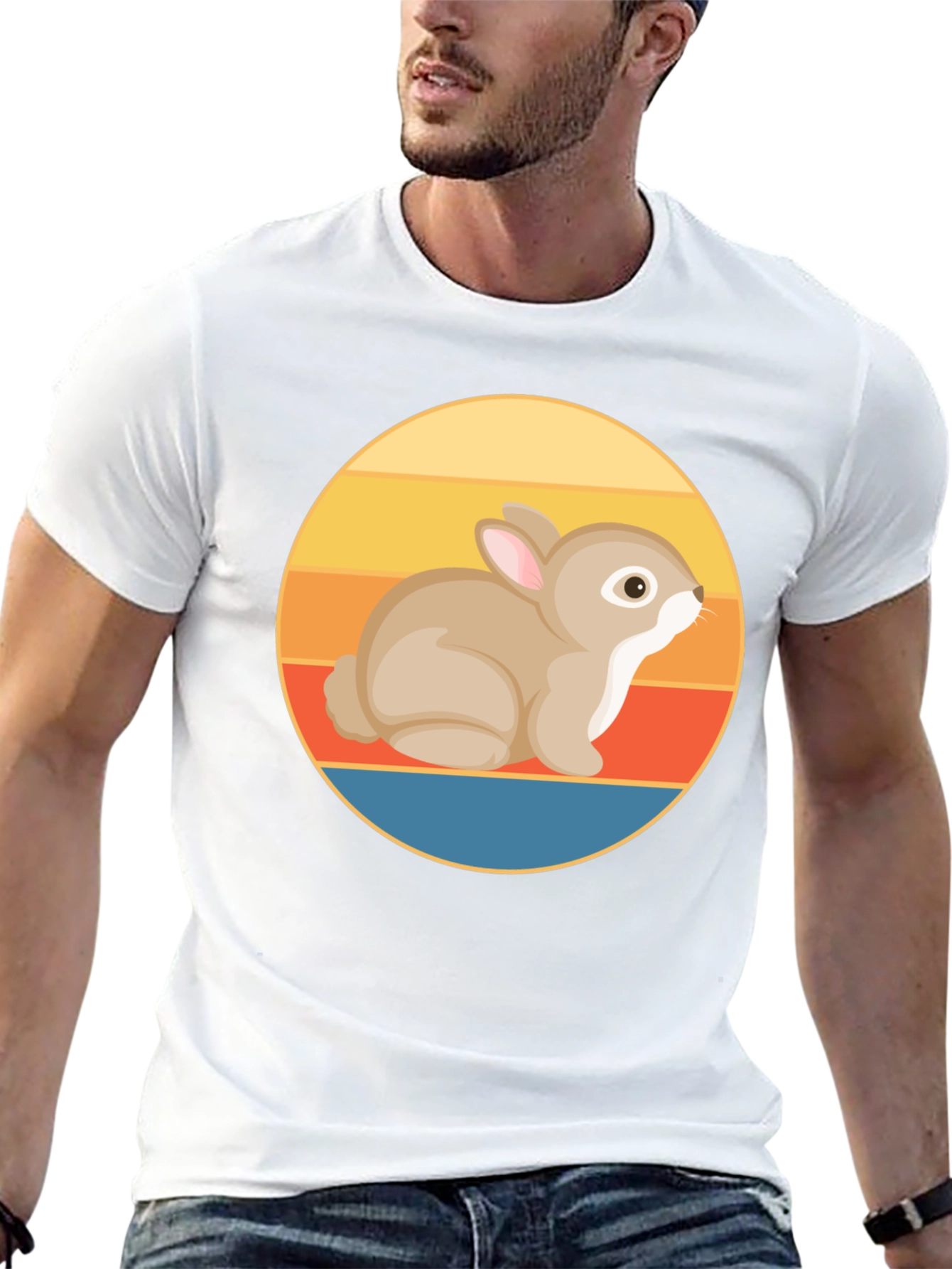 Retro Rabbit Graphic T-Shirt