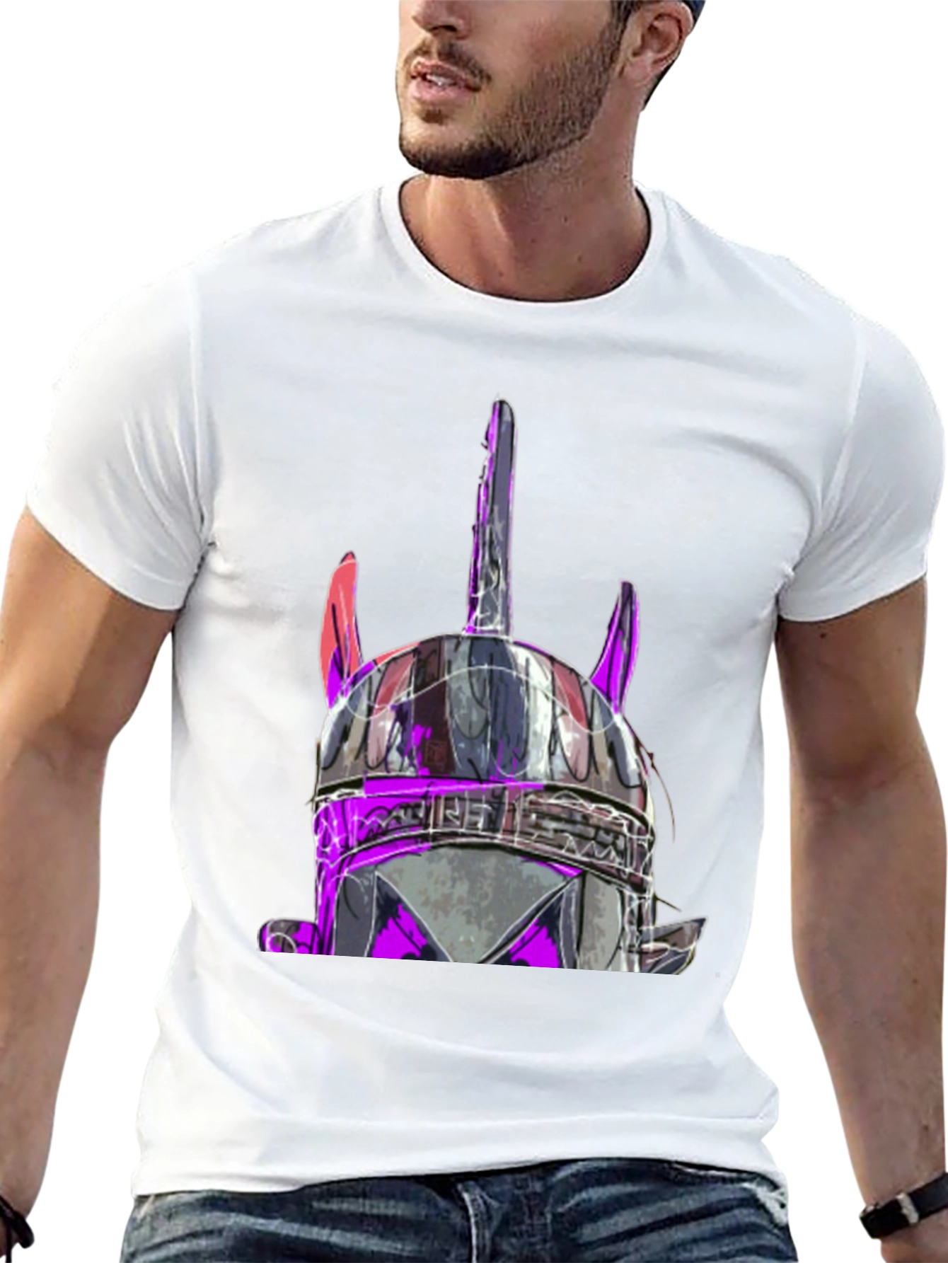 Viking Helmet Graphic Black T-Shirt