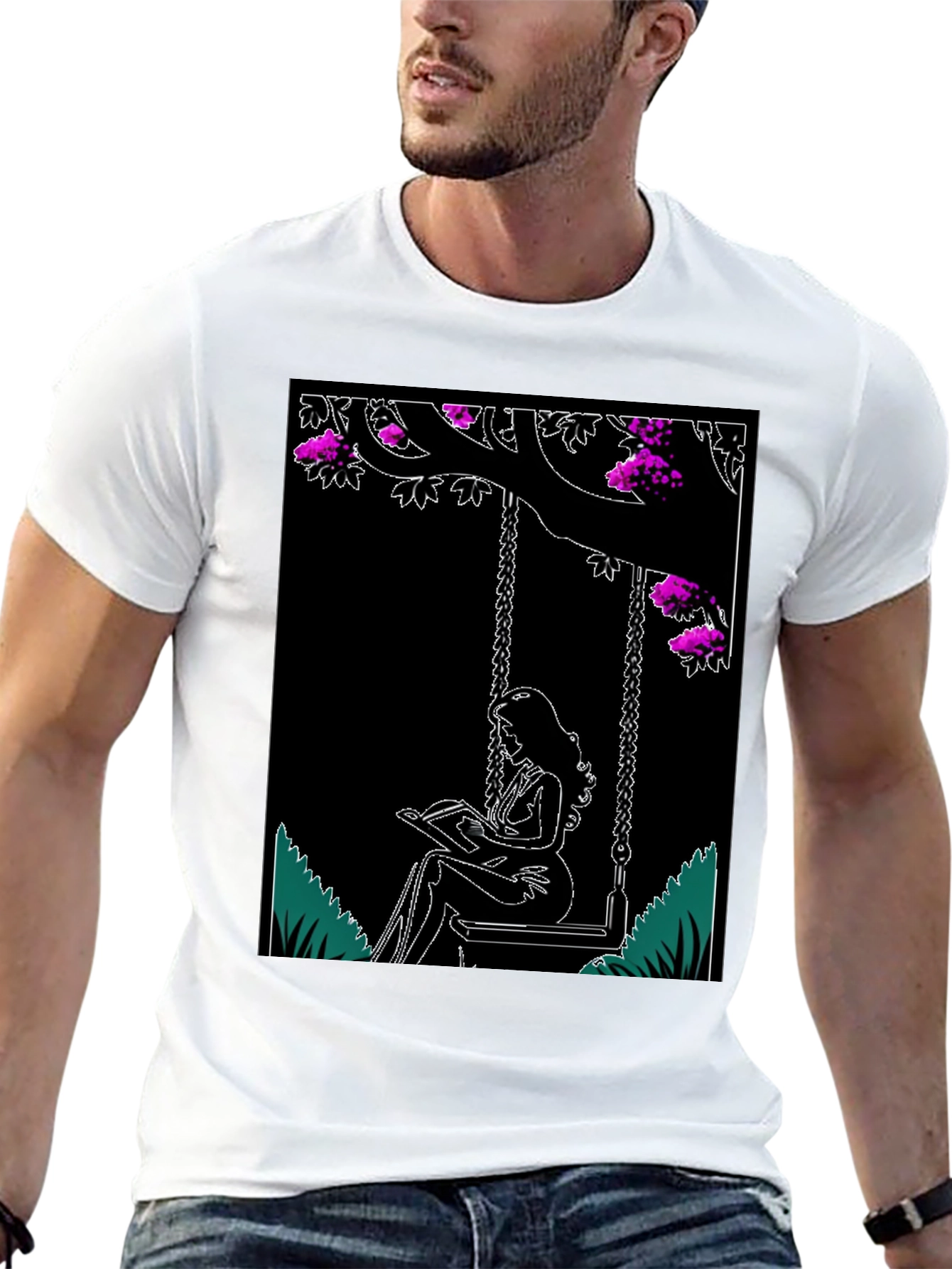 Whimsical Reader Black T-Shirt