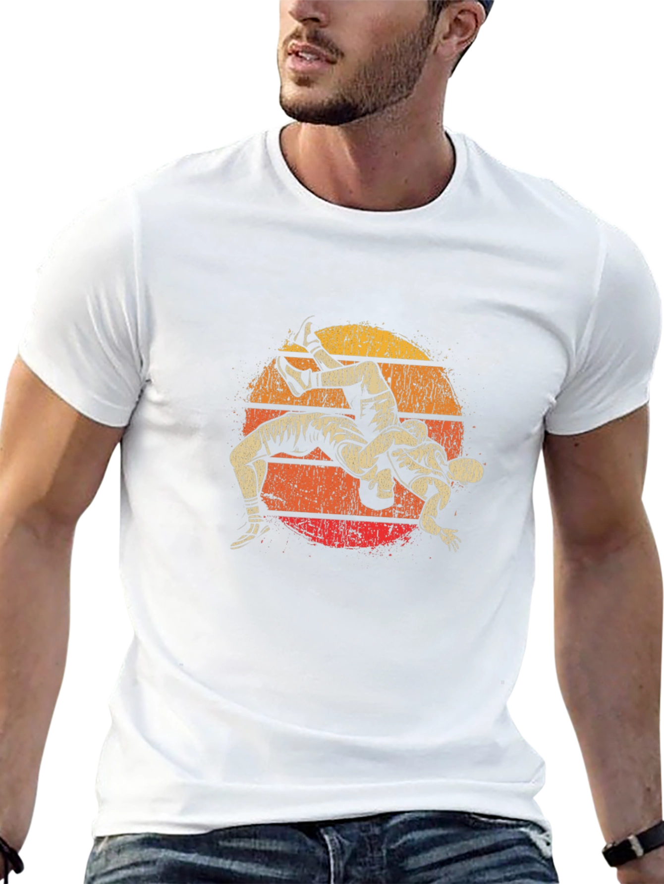 Wrestling Sunset Graphic T-Shirt