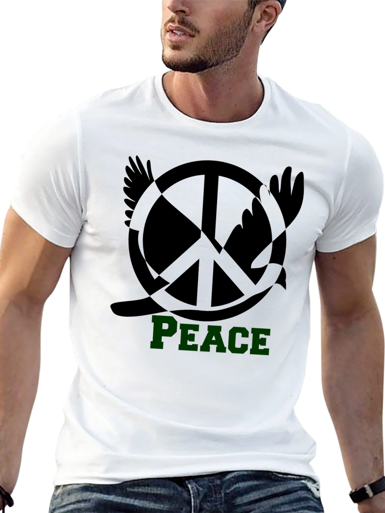 Peace Dove Graphic T-Shirt - Black