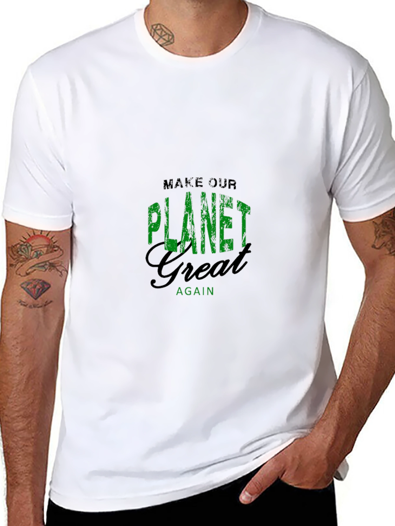 Eco-Friendly Make Our Planet Great Again Black T-Shirt