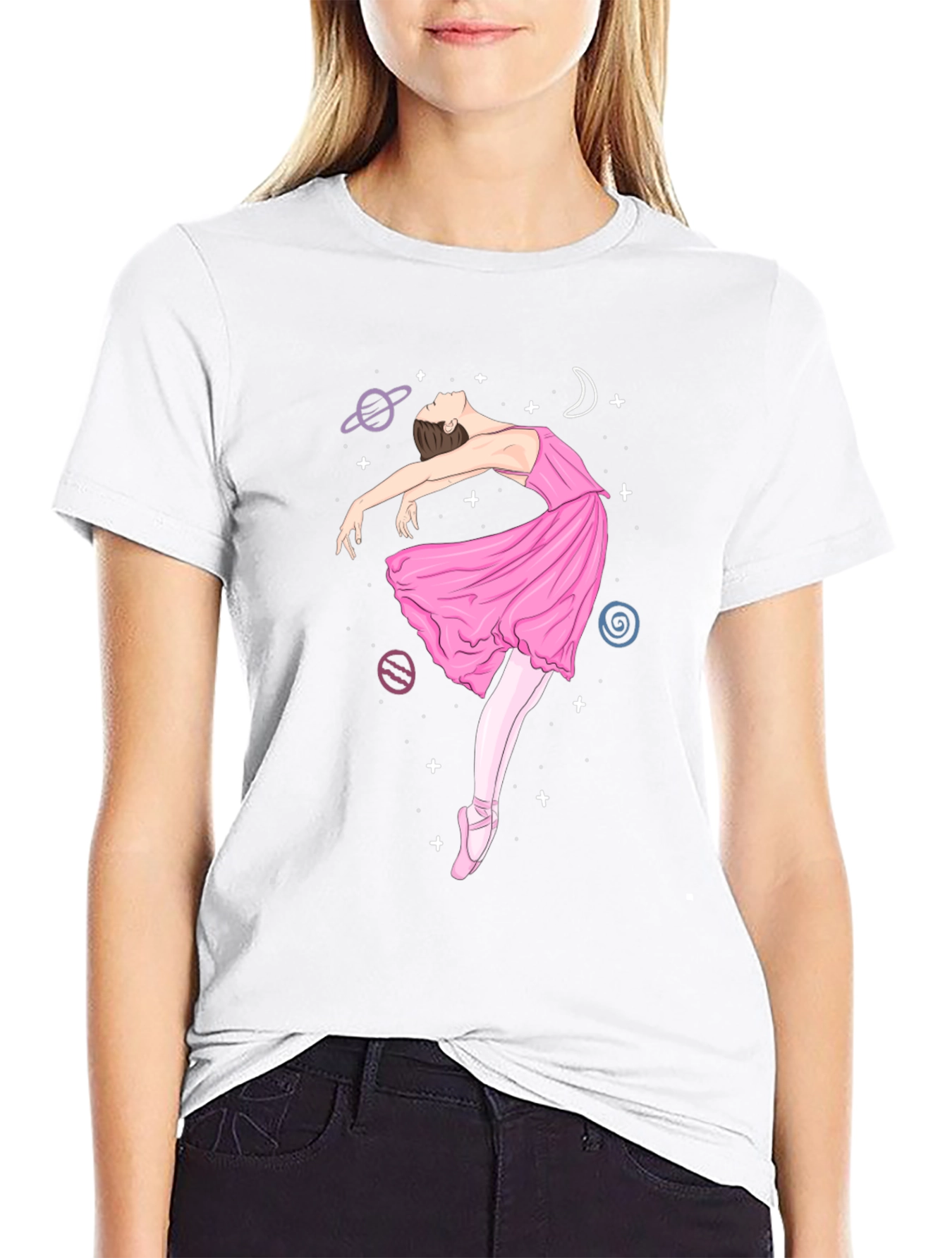 Ballerina Galaxy Graphic Tee - Black
