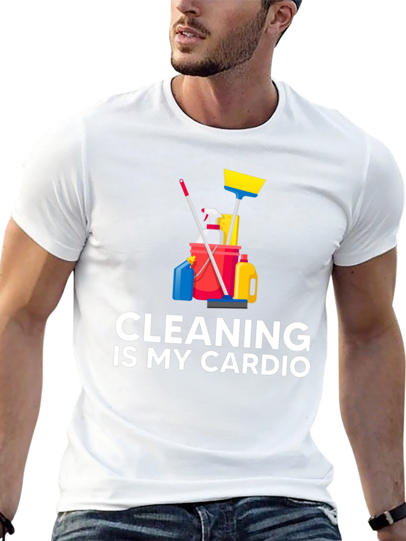 Cleaning Is My Cardio T-Shirt Funny Housework Design