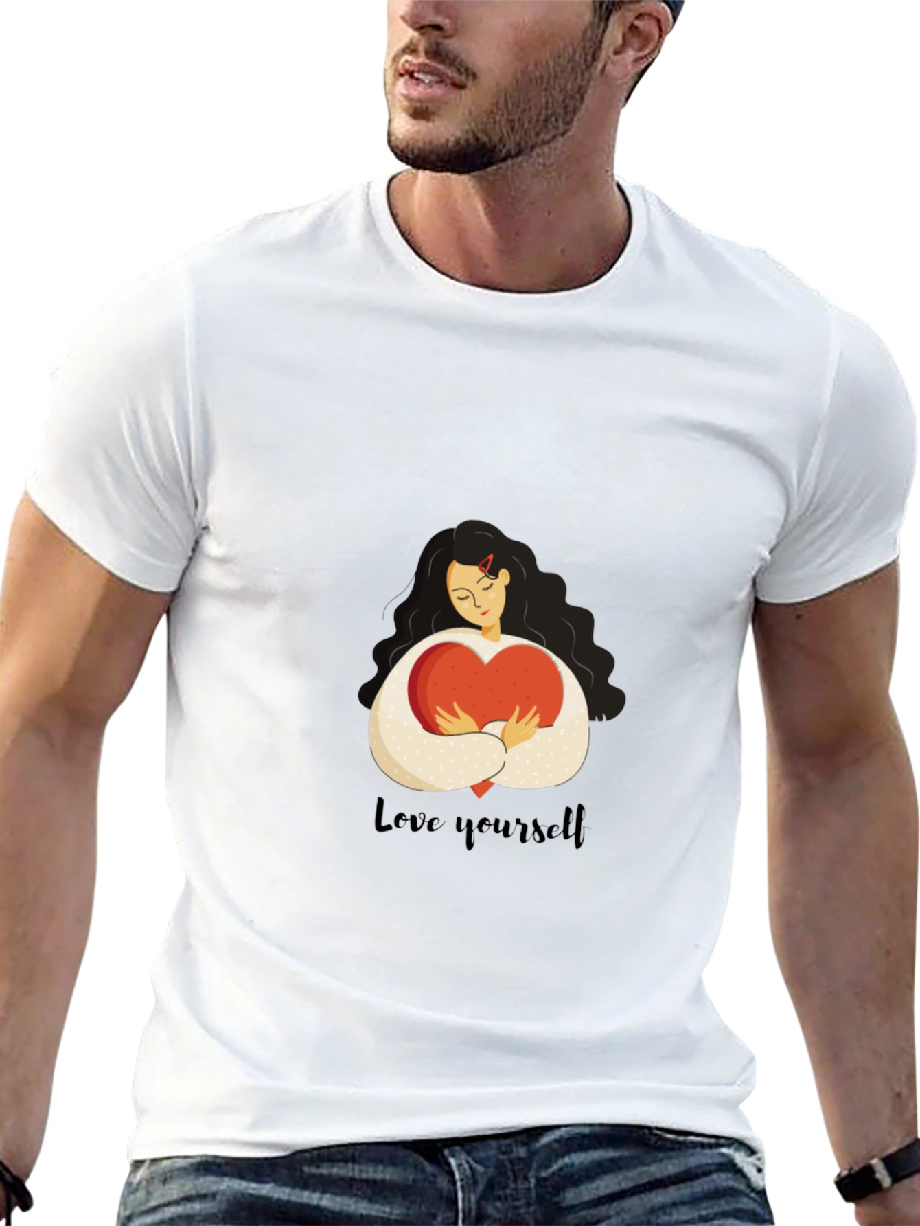 Love Yourself Graphic Tee - Black Cotton T-Shirt