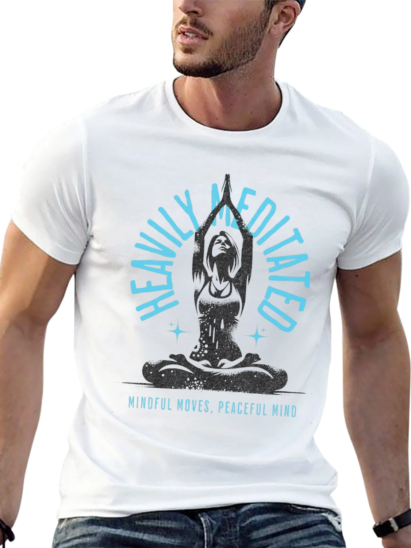Heavily Meditated Black Graphic T-Shirt