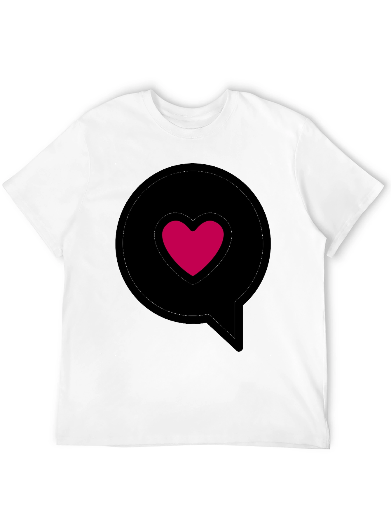 Heart in Speech Bubble Black T-Shirt