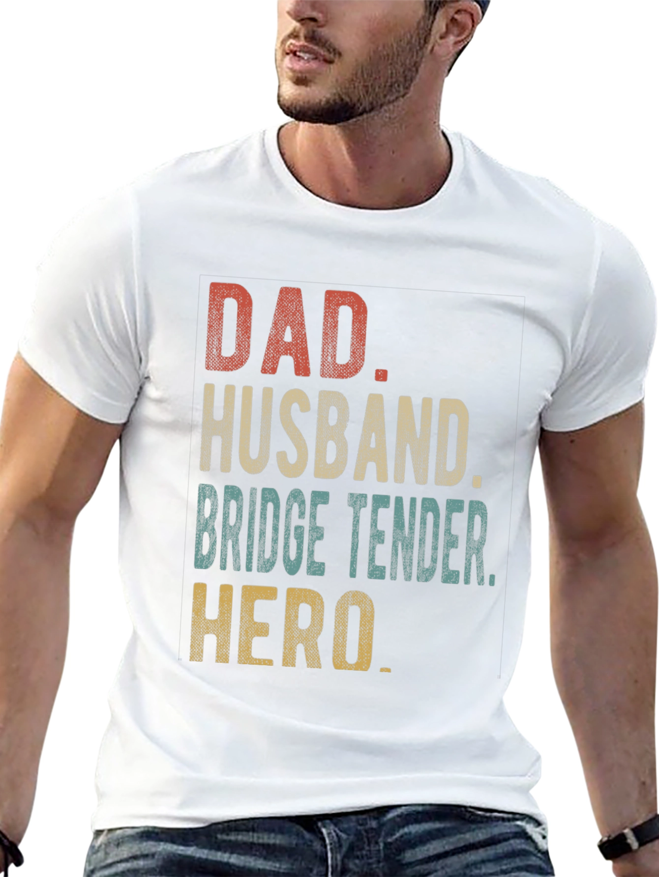 Dad Husband Bridge Tender Hero Black T-Shirt