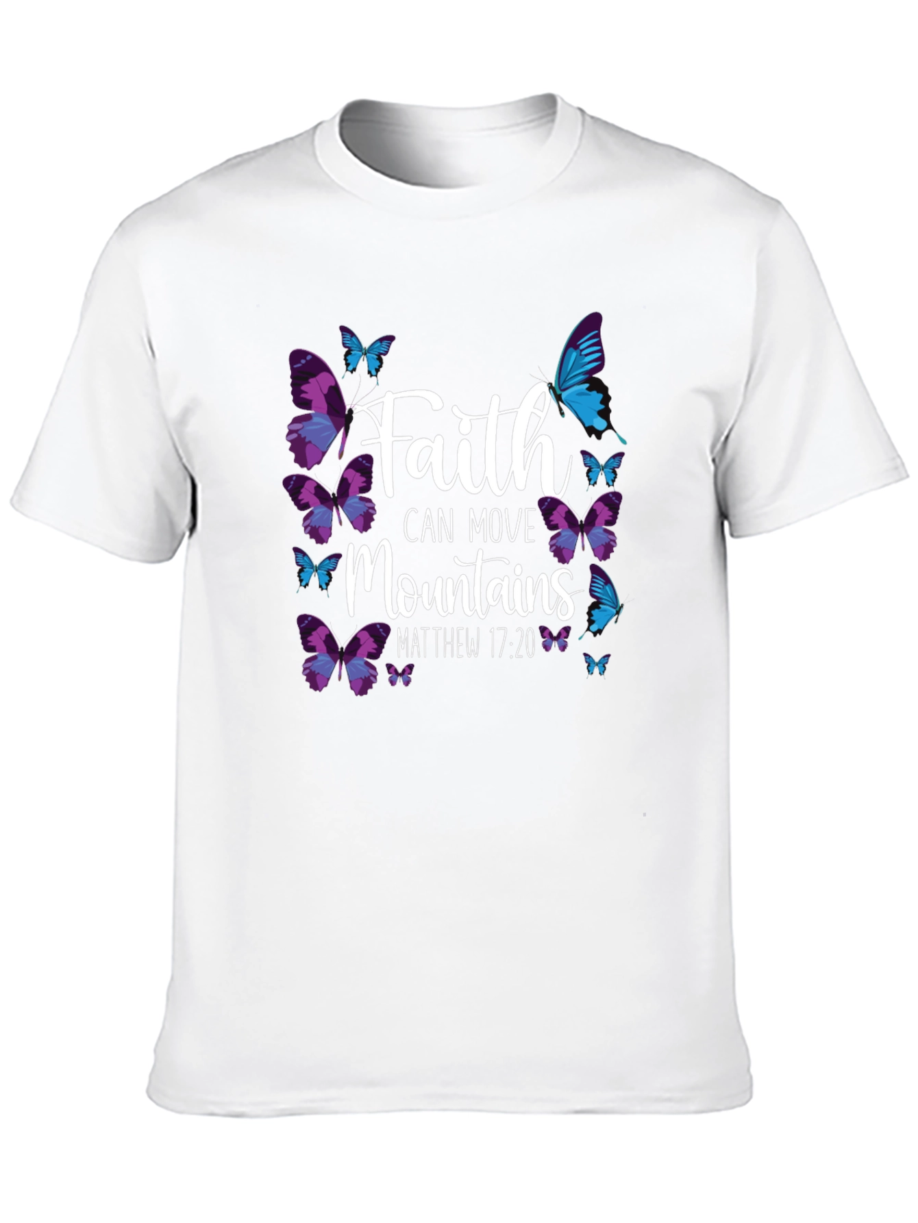 Faith Can Move Mountains Butterfly Graphic T-Shirt
