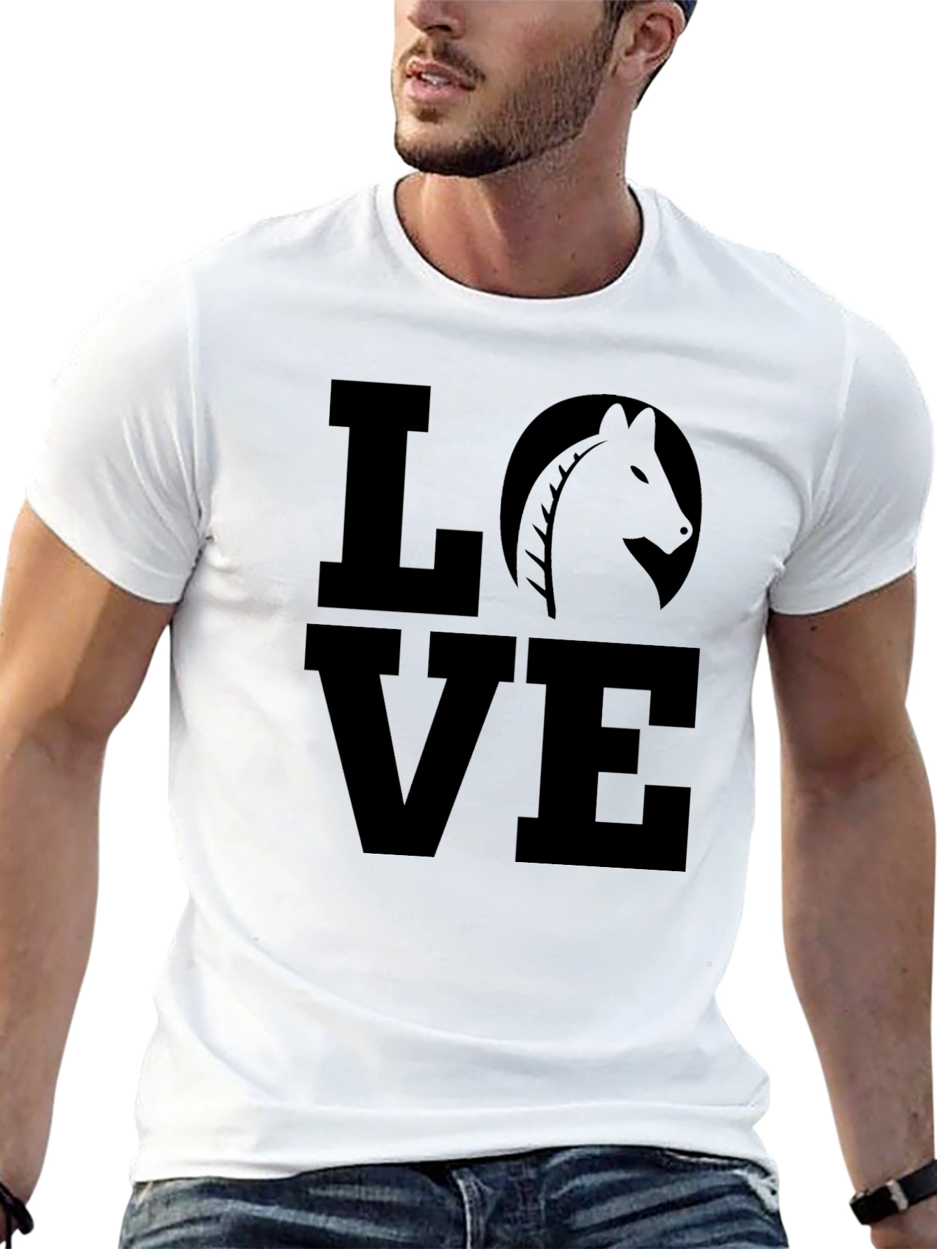 Horse Lovers Graphic T-Shirt - Black Cotton Tee