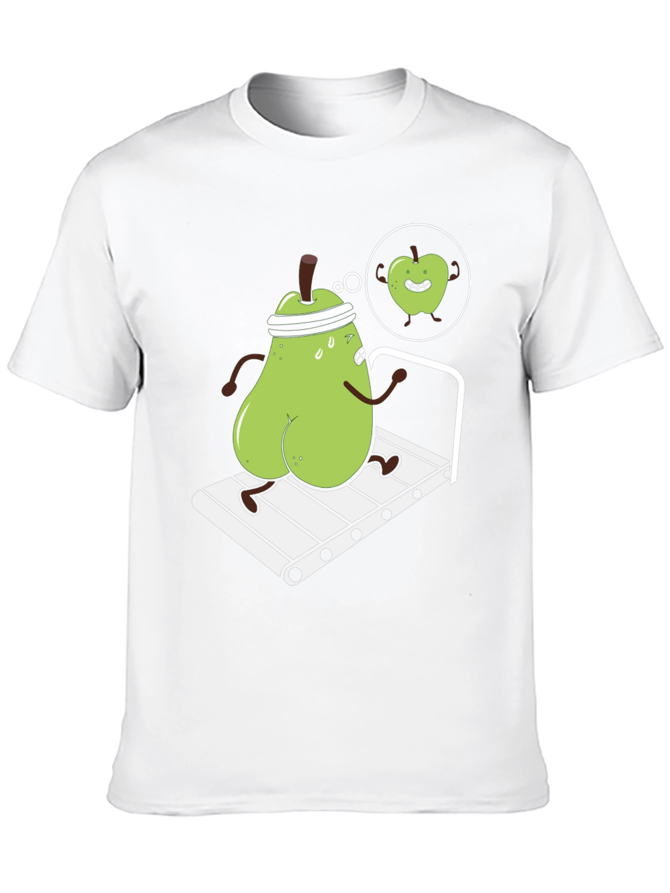 Funny Pear on Treadmill Graphic T-Shirt
