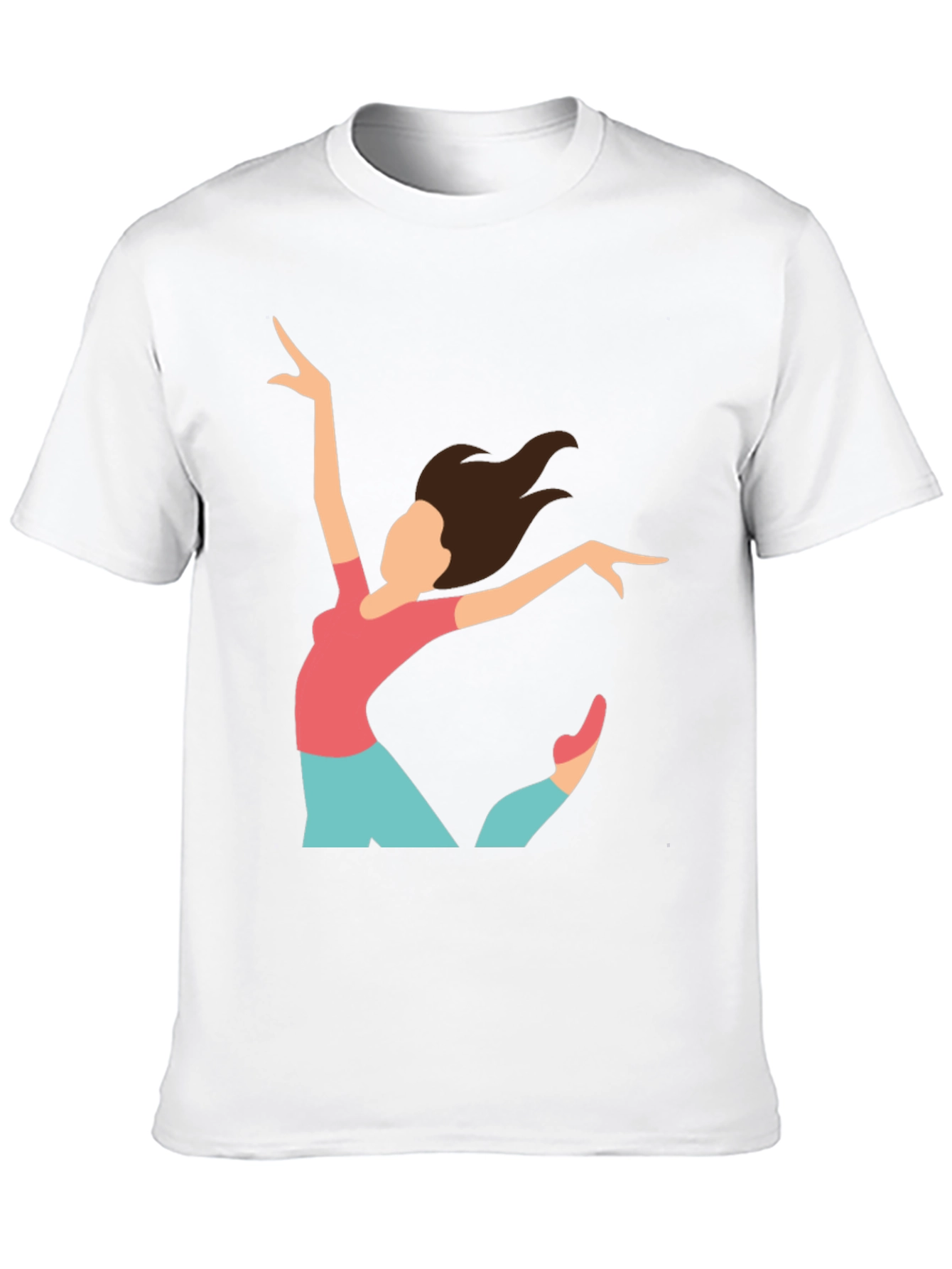 Black T-Shirt with Ballerina Print