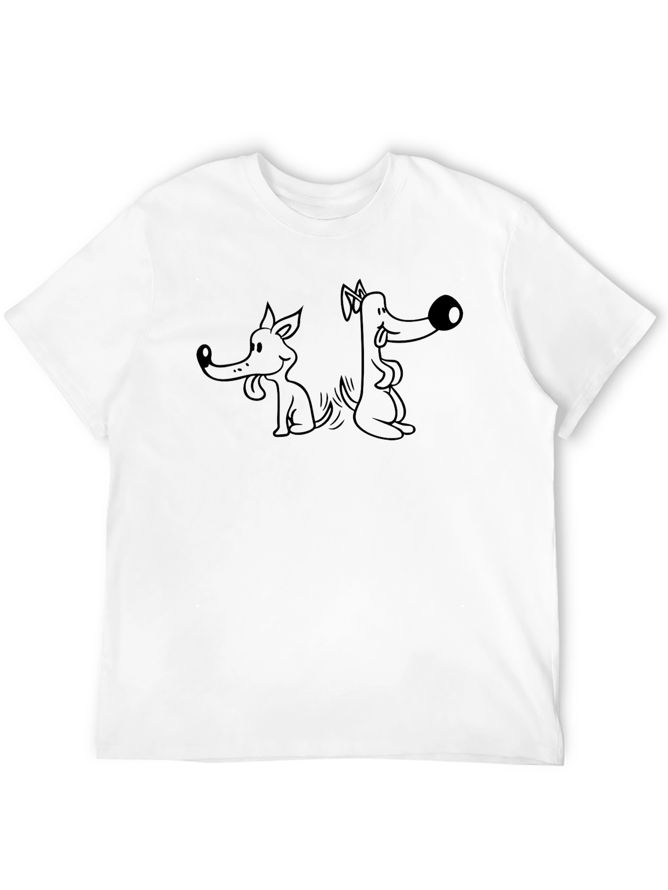 Funny Dog Cartoon Graphic Black T-Shirt
