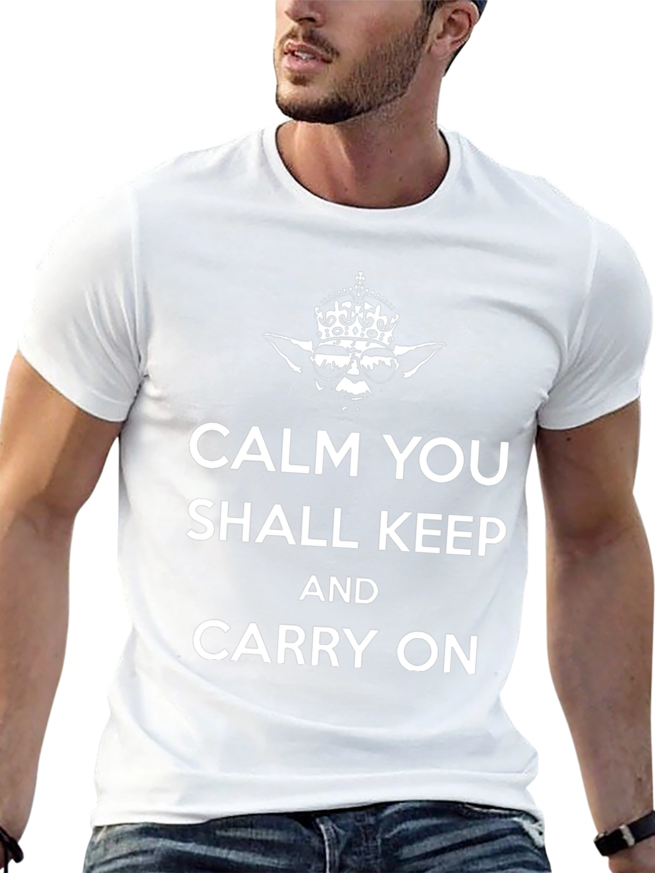Calm Yoda Carry On Black T-Shirt