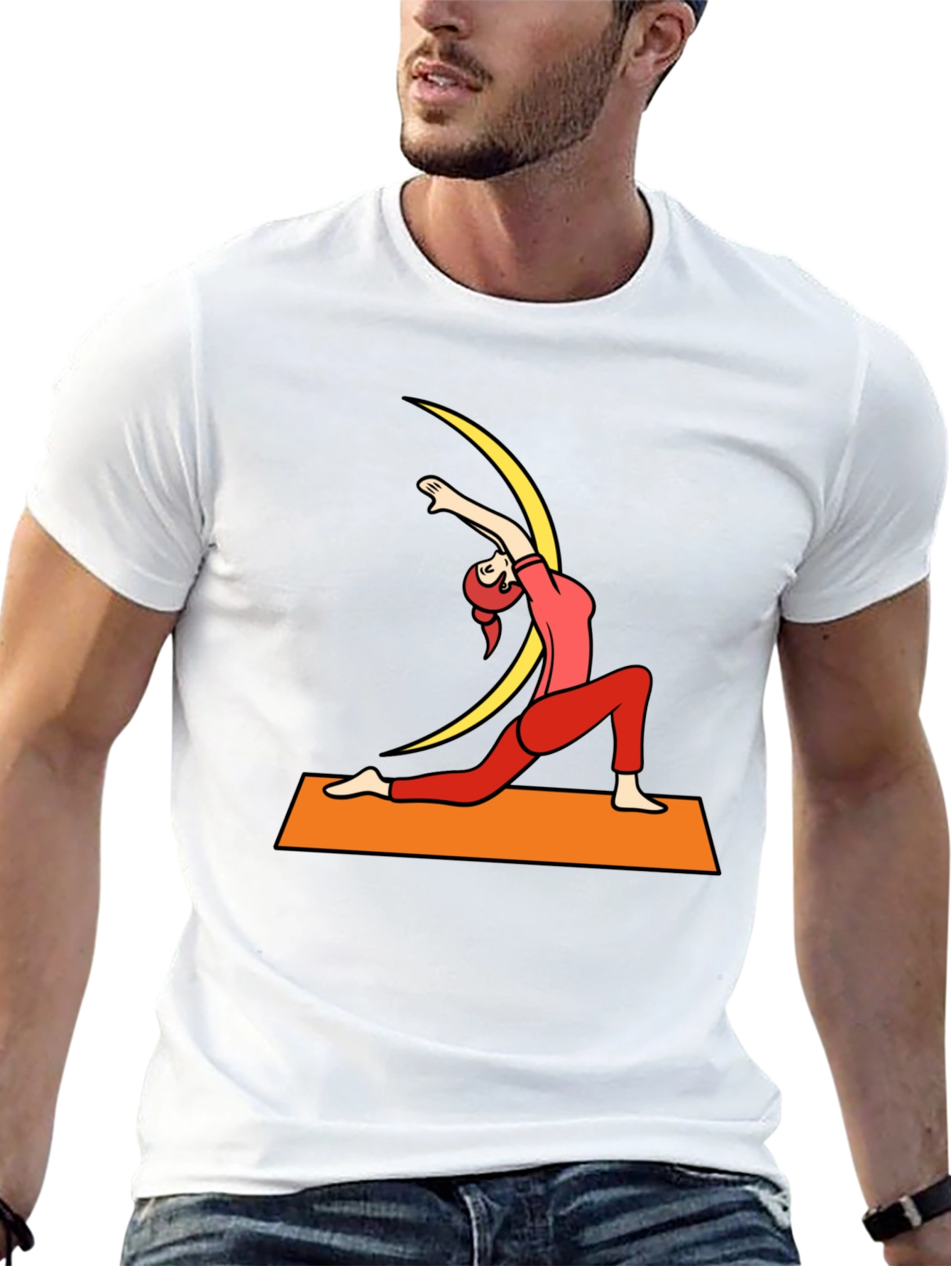 Yoga Pose Graphic Tee - Mens Black T-Shirt