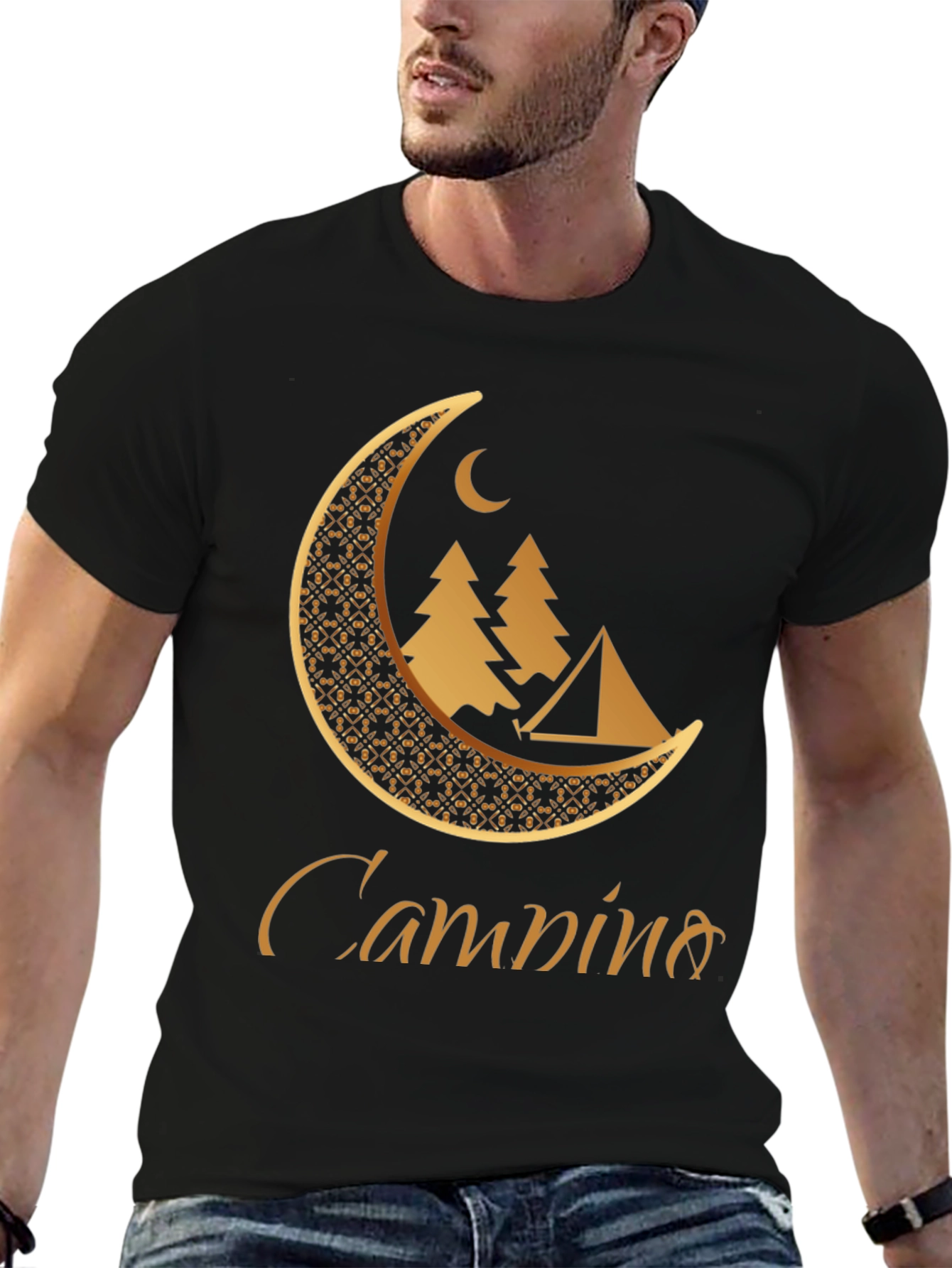 Camping Moon Graphic T-Shirt - Adventure Awaits