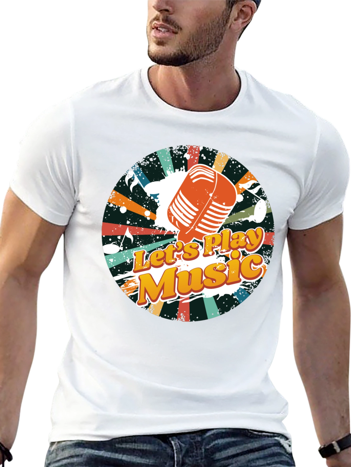 Retro Music T-Shirt - Lets Play Music Design