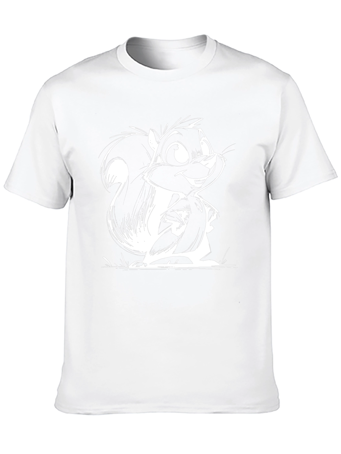 Cartoon Squirrel Graphic Tee - Unisex Black T-Shirt