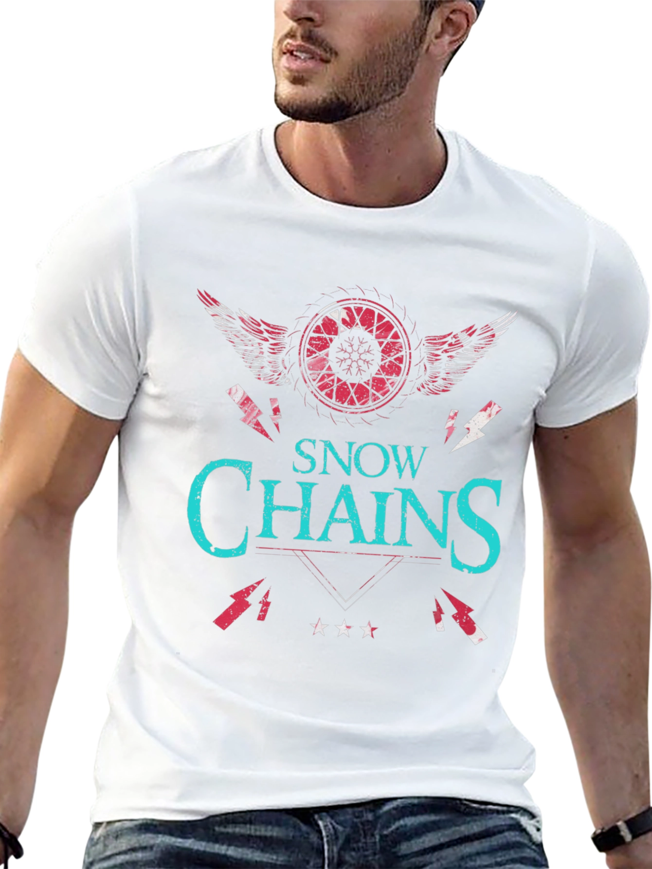Snow Chains Graphic T-Shirt - Unique Design