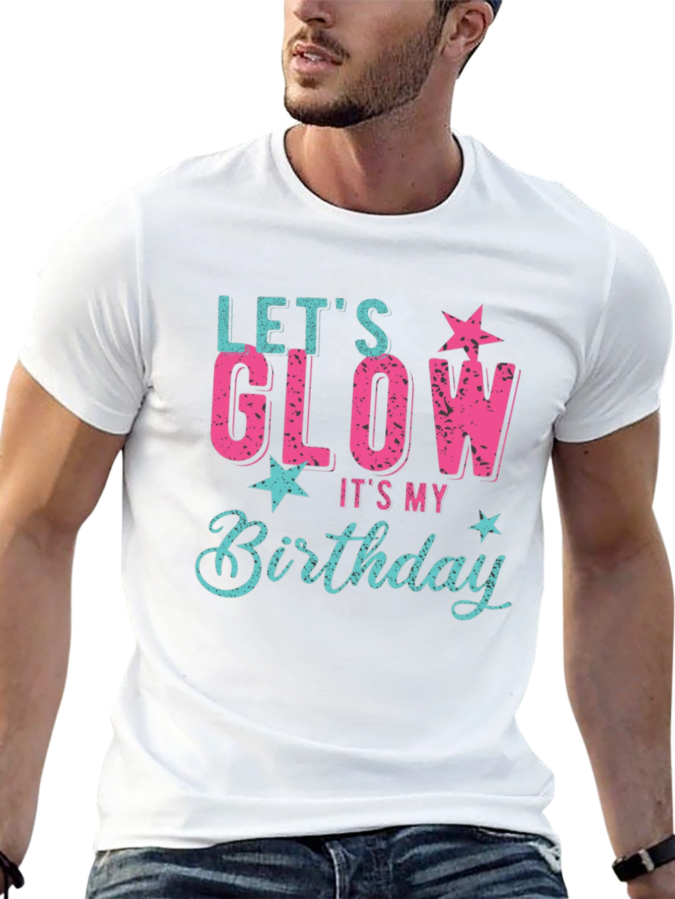 Lets Glow Birthday Graphic T-Shirt