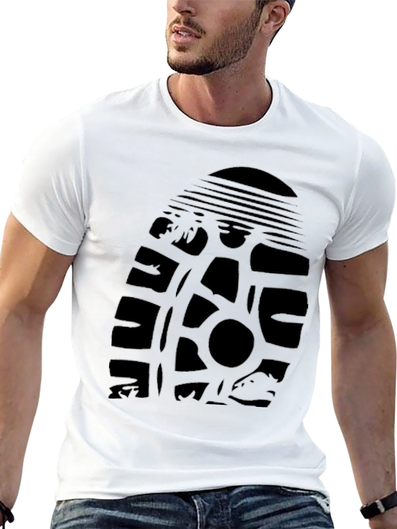 Graphic Print Tee - Tire Track Design