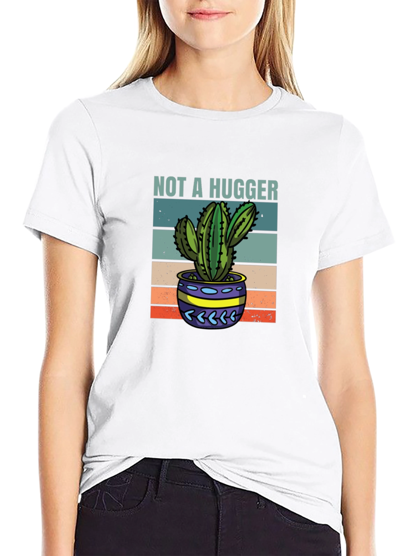 Not A Hugger Cactus Graphic Tee