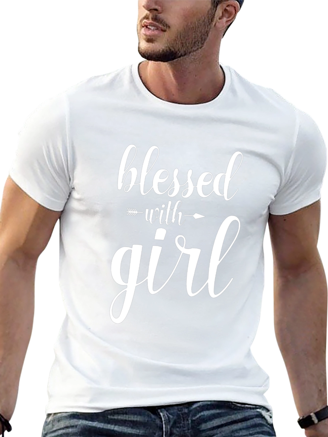 Blessed with Girl Black Graphic Tee