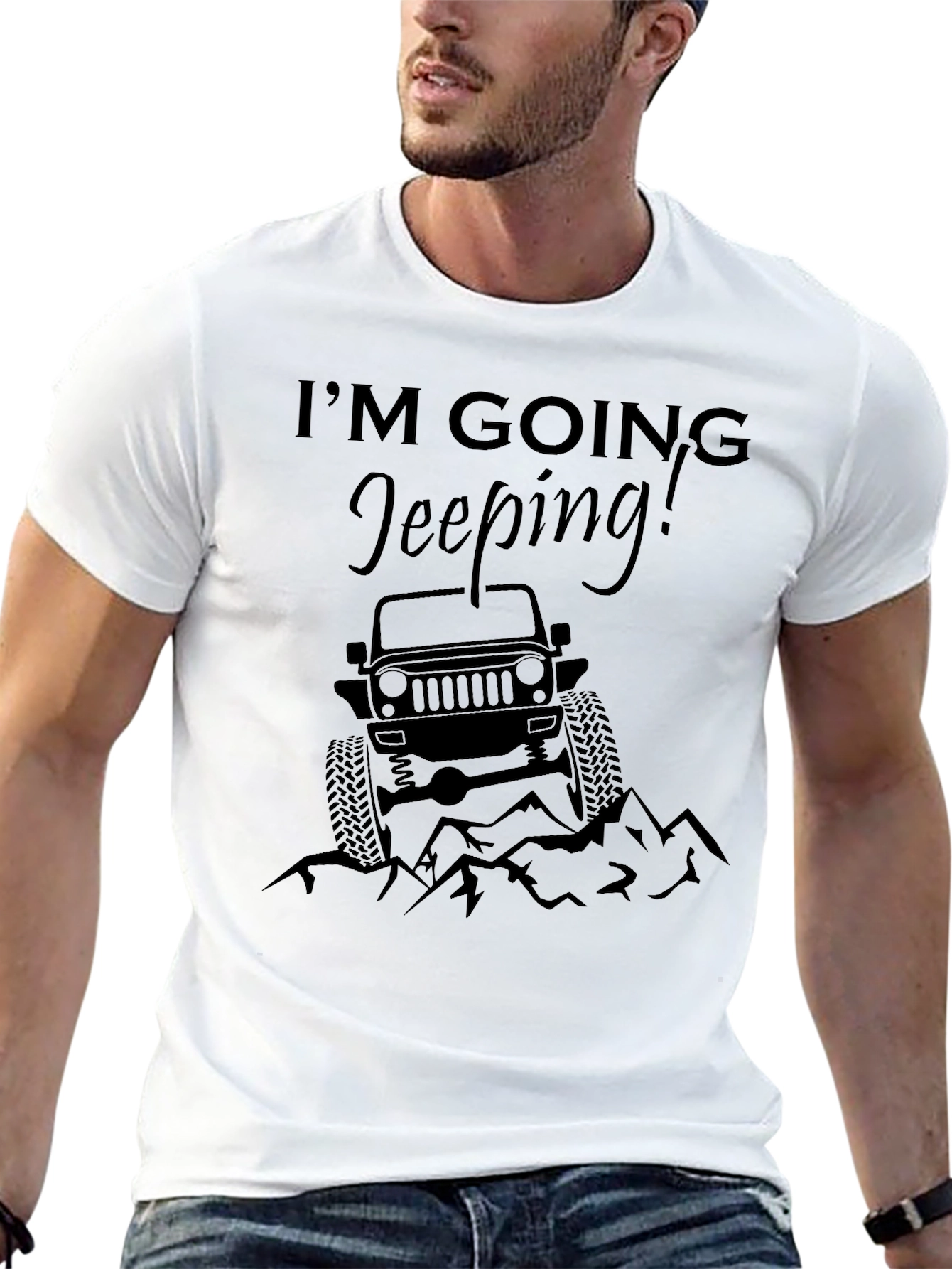 Im Going Jeeping! Black Graphic Tee