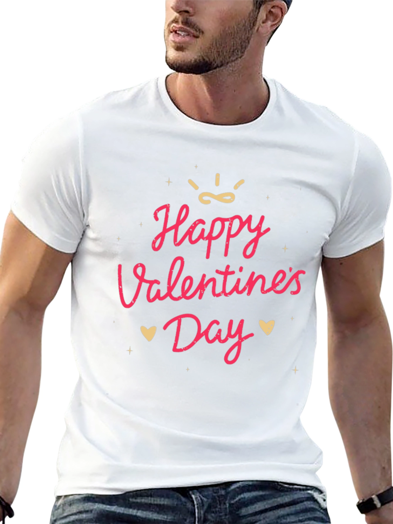 Happy Valentines Day Graphic Tee - Soft Cotton Blend