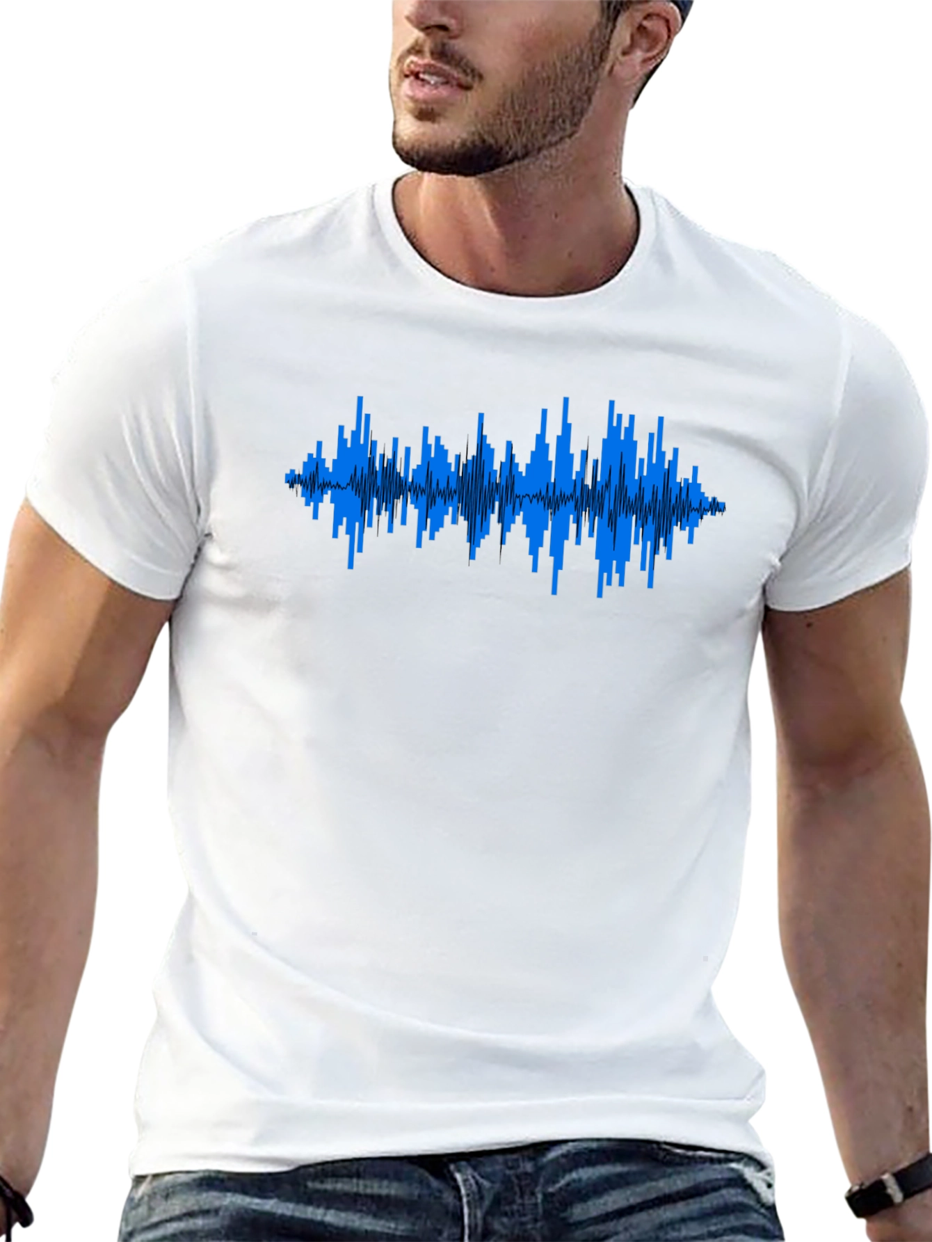 Soundwave Graphic T-Shirt - Black Crew Neck Tee