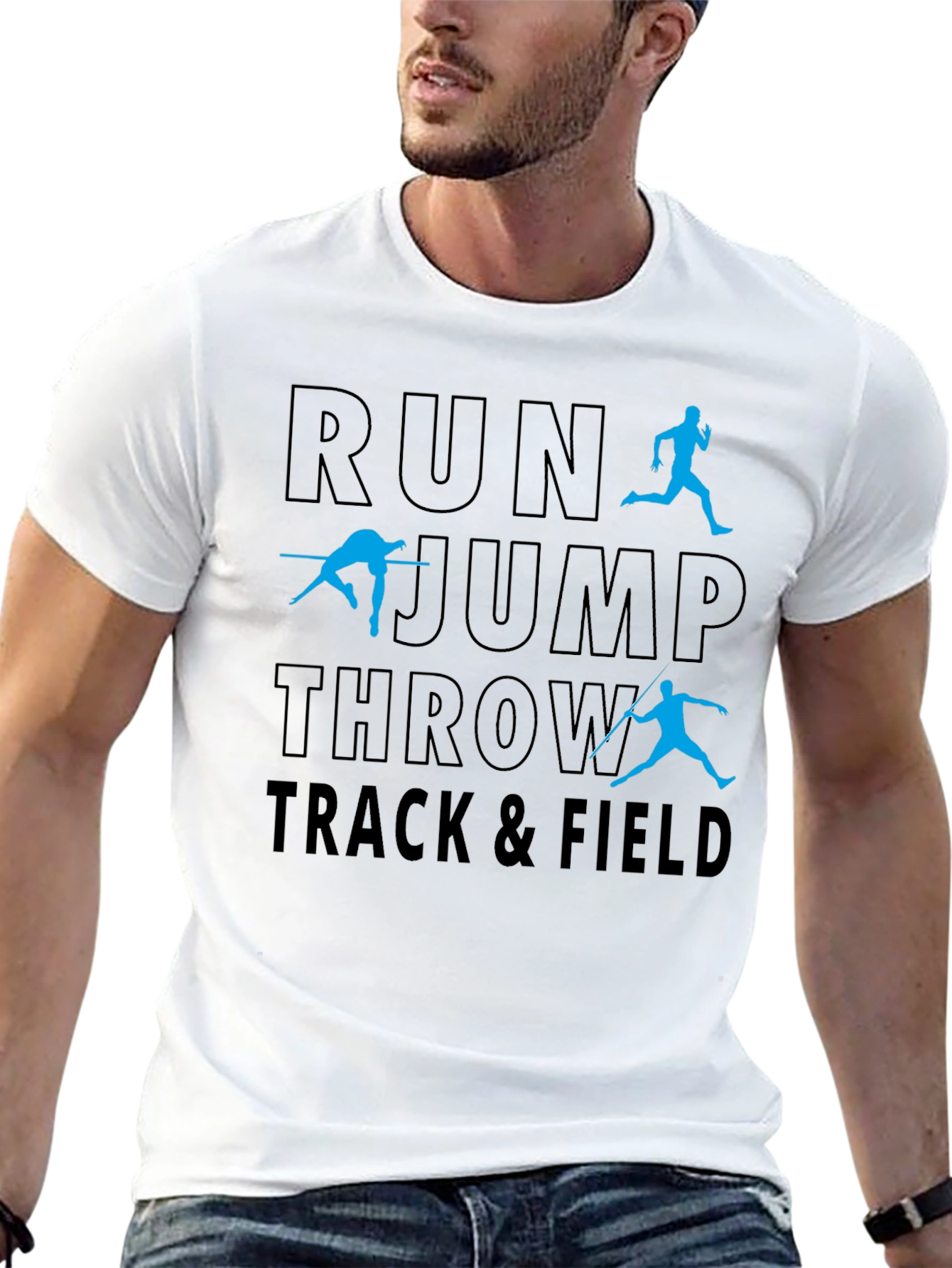 Track & Field Run Jump Throw Graphic Tee