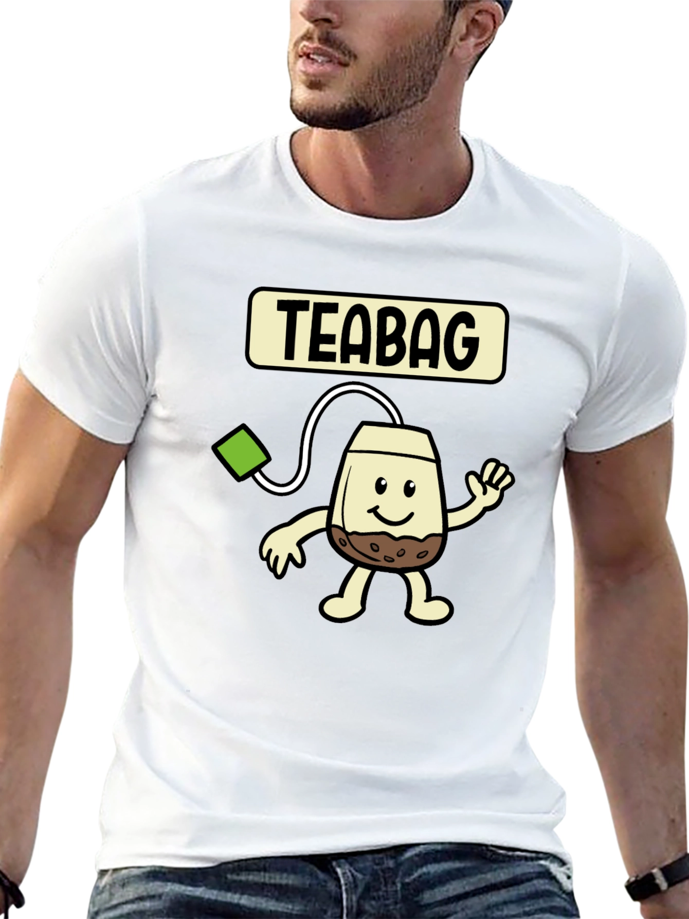 Funny Teabag Cartoon Graphic T-Shirt