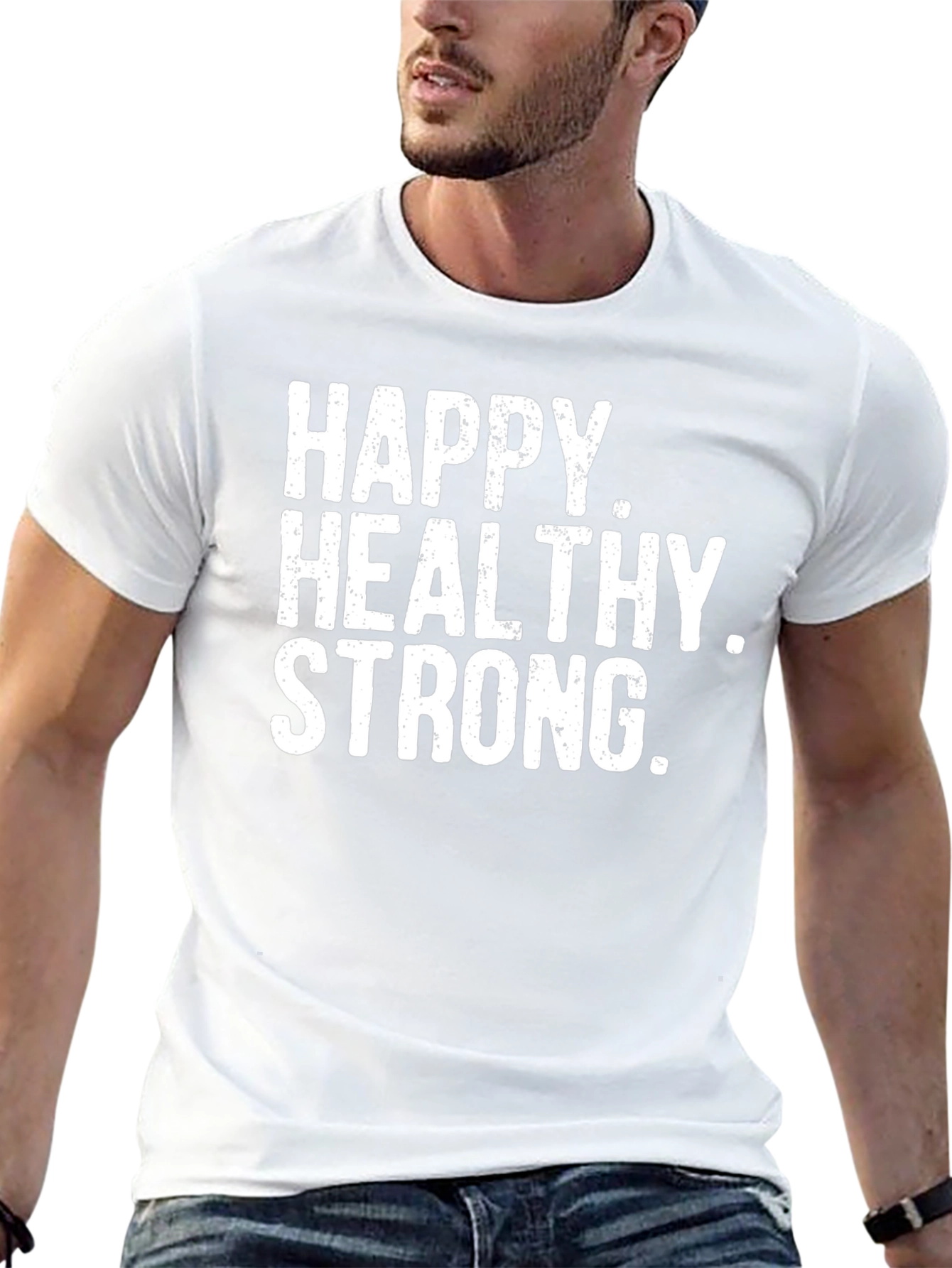 Happy Healthy Strong Black T-Shirt
