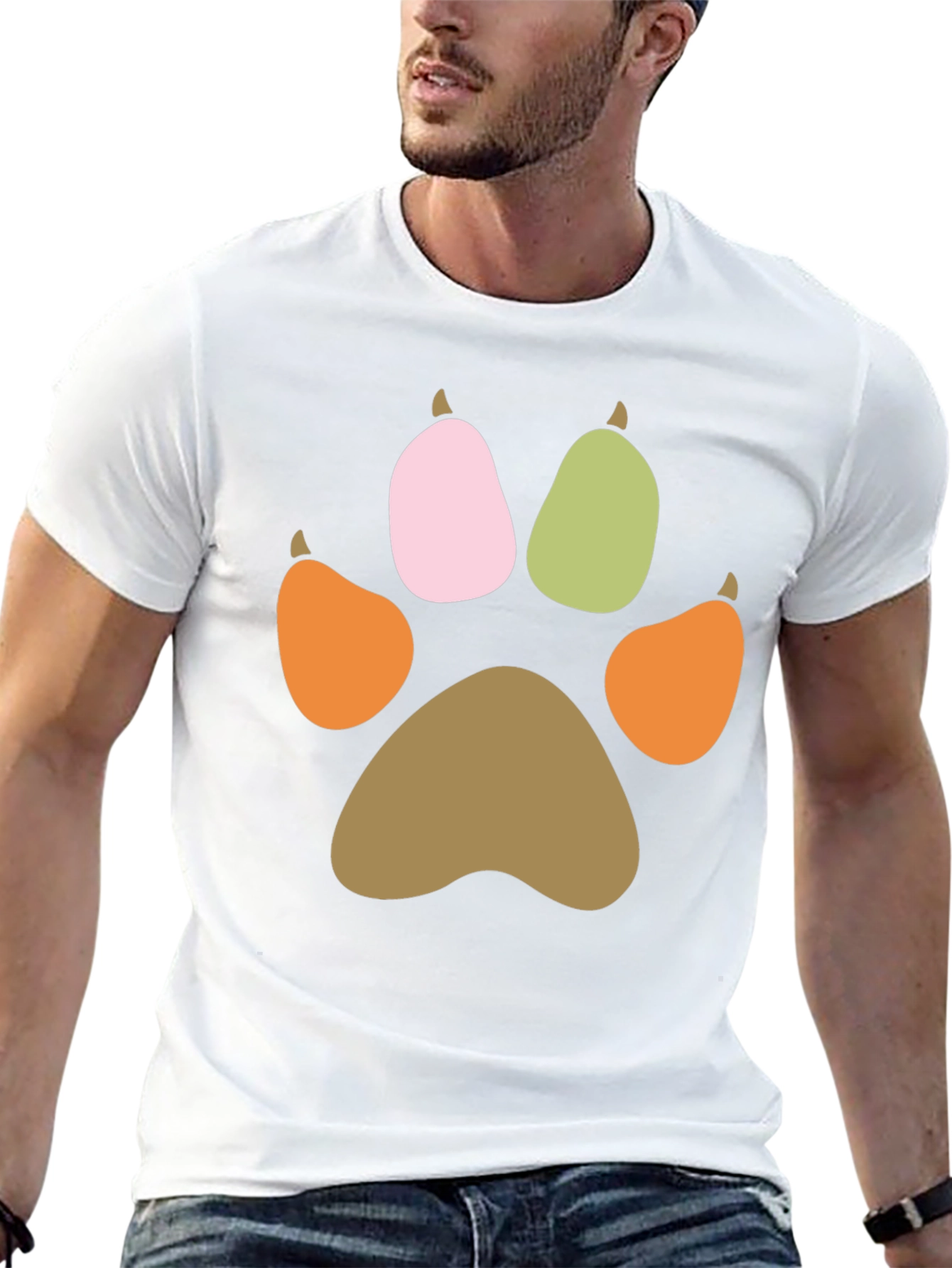 Paw Print Graphic T-Shirt - Casual Comfort