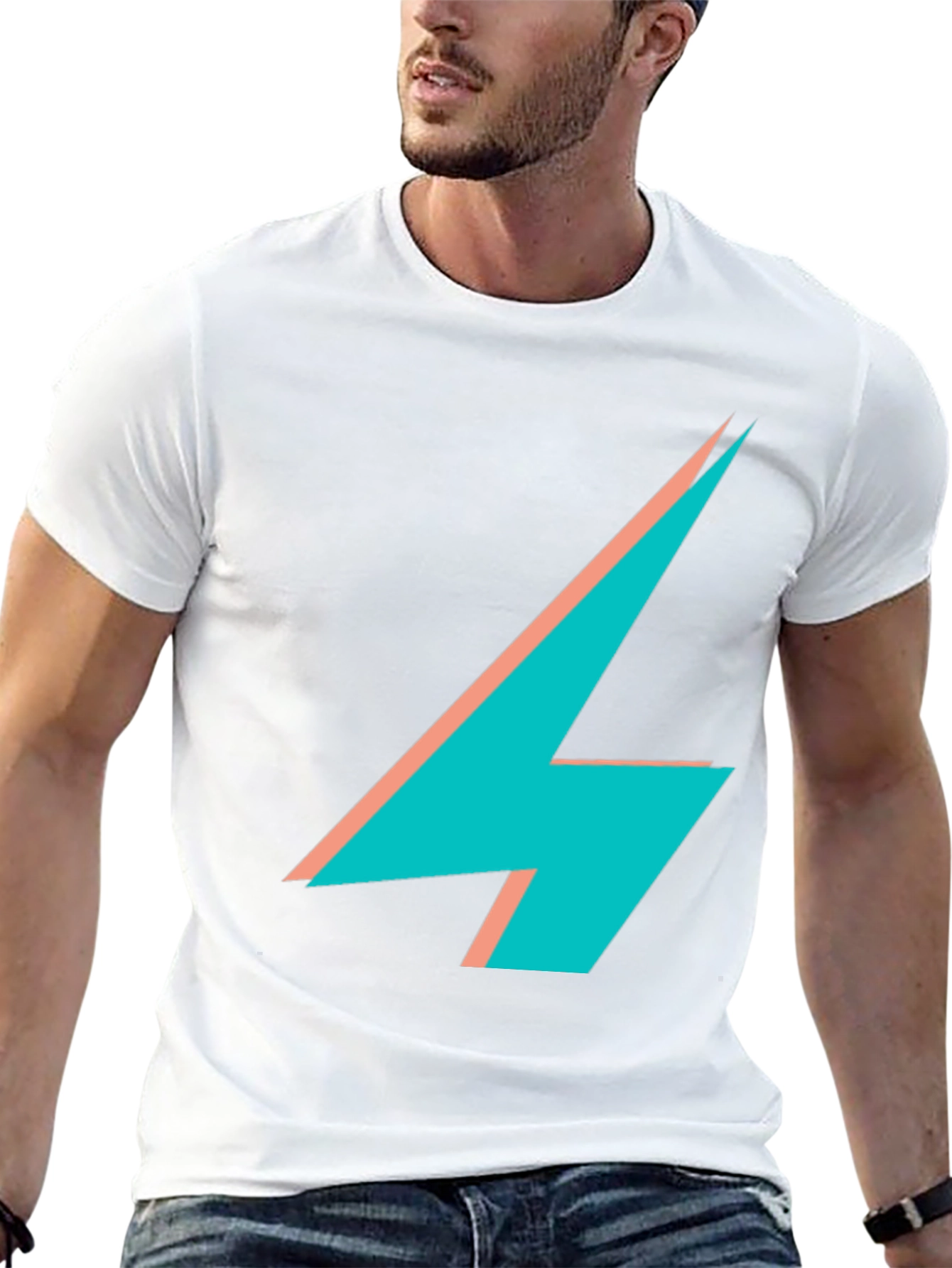 Bold Lightning Bolt Graphic Tee - Modern Casual Style