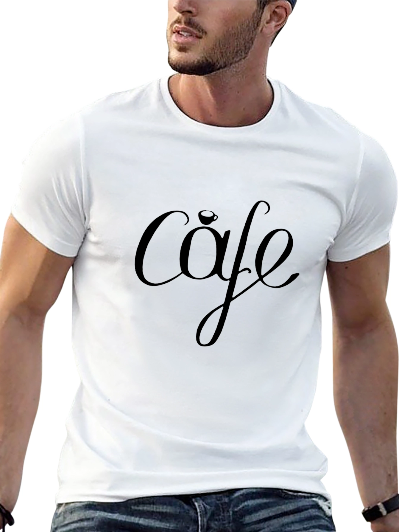 Cafe T-Shirt - Relaxed Fit Black Casual Wear