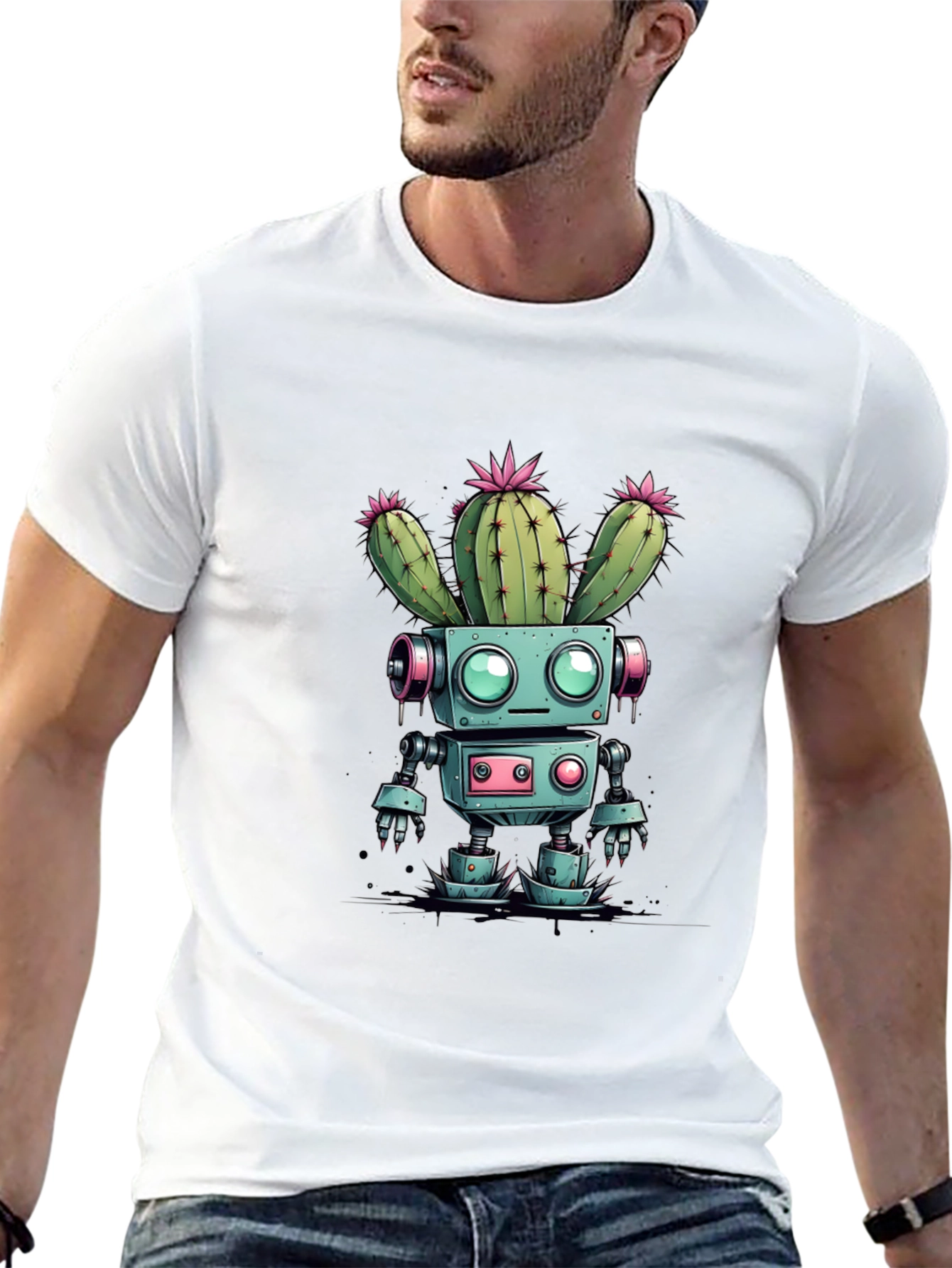 Cactus Robot Graphic Tee