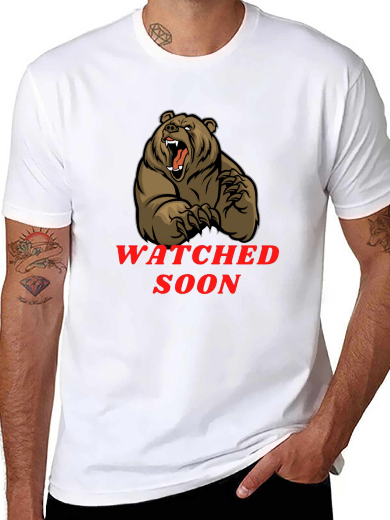 Bear T-Shirt - Watched Soon Graphic Tee
